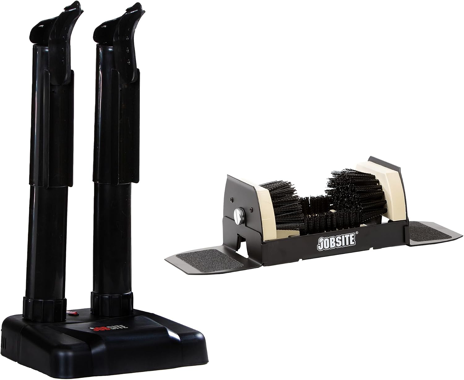 Overall product design and the fact that it is a boot dryer with a scraper attached or included in the same solution.