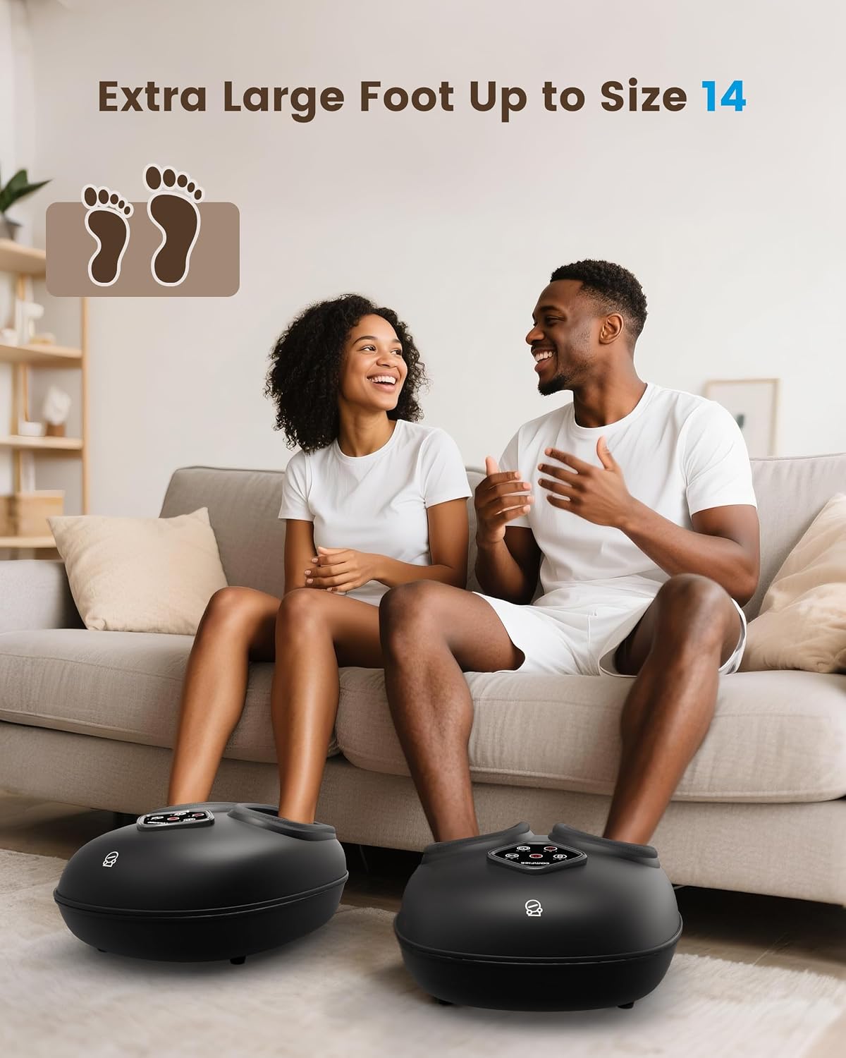 Useful for explaining customization options such as intensity levels and heat settings.