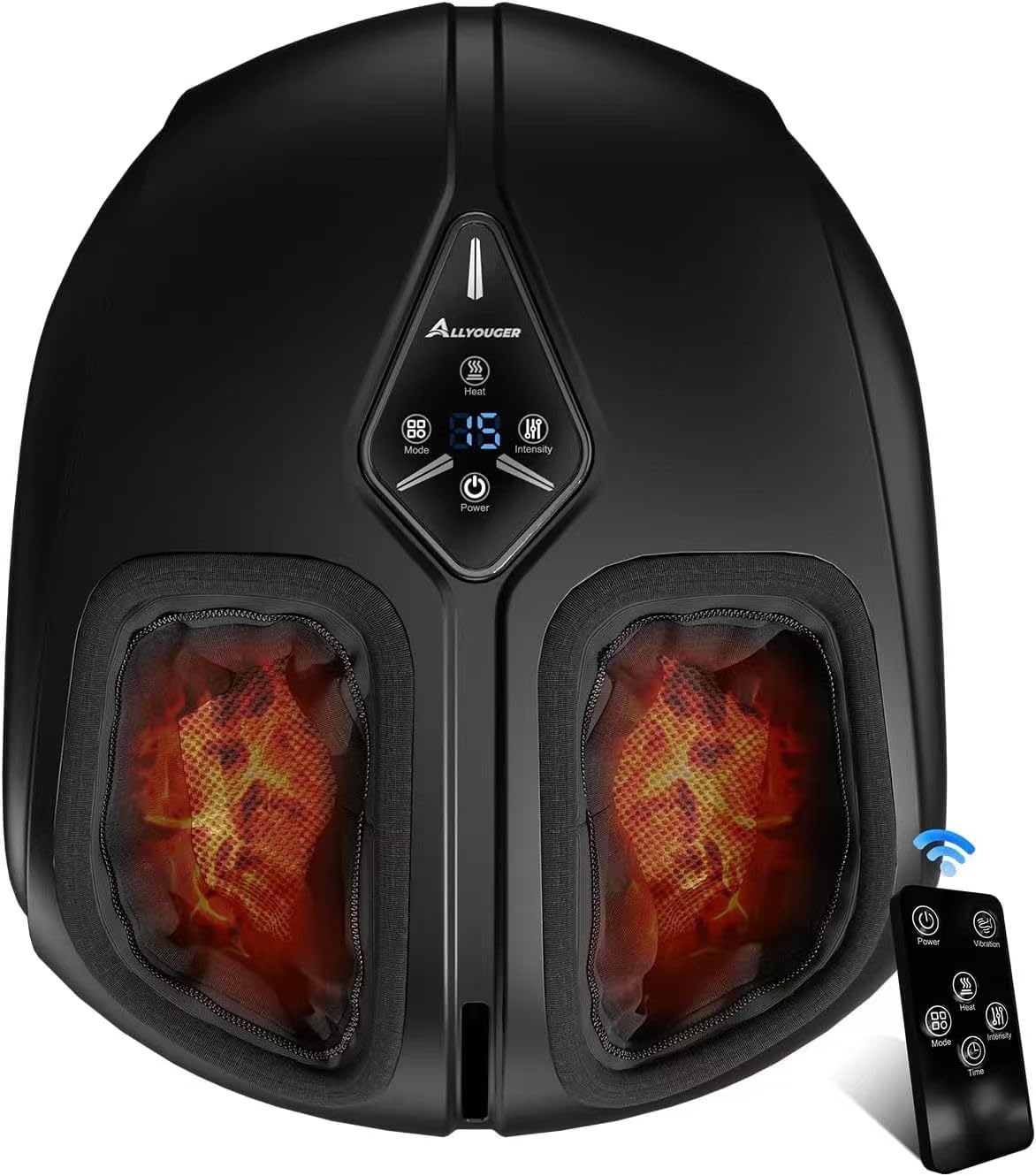 Foot Massager With Heat,Deep Shiatsu For Plantar Fasciitis（Black）