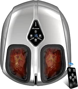 Foot Massager With Heat,Deep Shiatsu For Plantar Fasciitis（Silver）