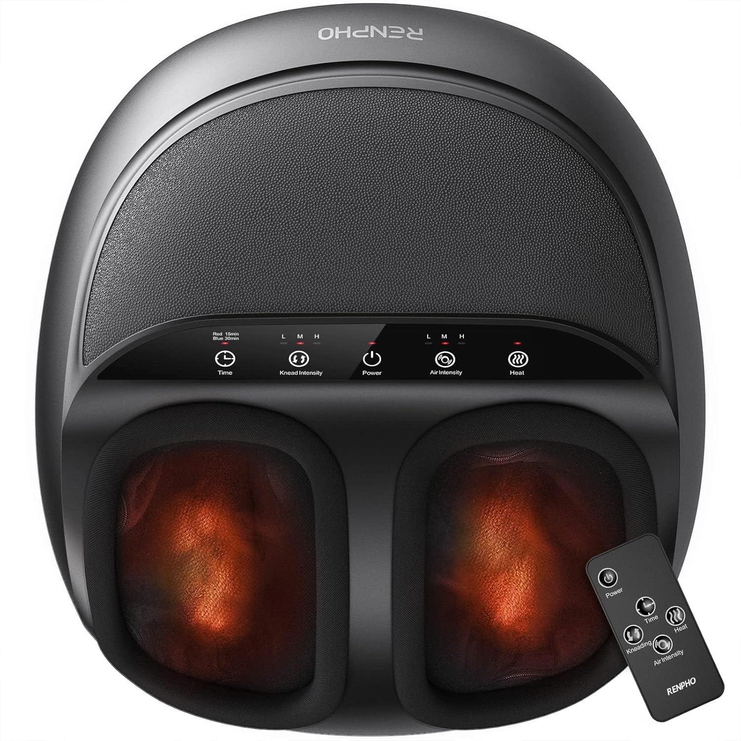 Renpho Shiatsu Foot Massager With Heat, Deep Kneading & Auto Foot Size Fit | 3 Compression & Kneading Levels, Soothing Heat, Cordless Control, Fsa Eligible Hsa, Birthday Gifts For Women & Men, Size 13