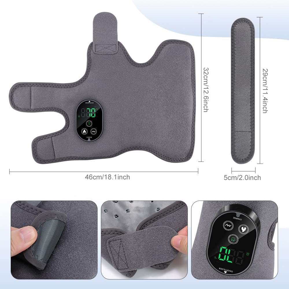 2-Pack Foot Renew Foot Massager, Cordless Ankle Heating Pad With Massager, Fsa Eligible Foot And Ankle Massager With Heat, 6 Heat Levels & 3 Massage Modes With Timer (Grey)