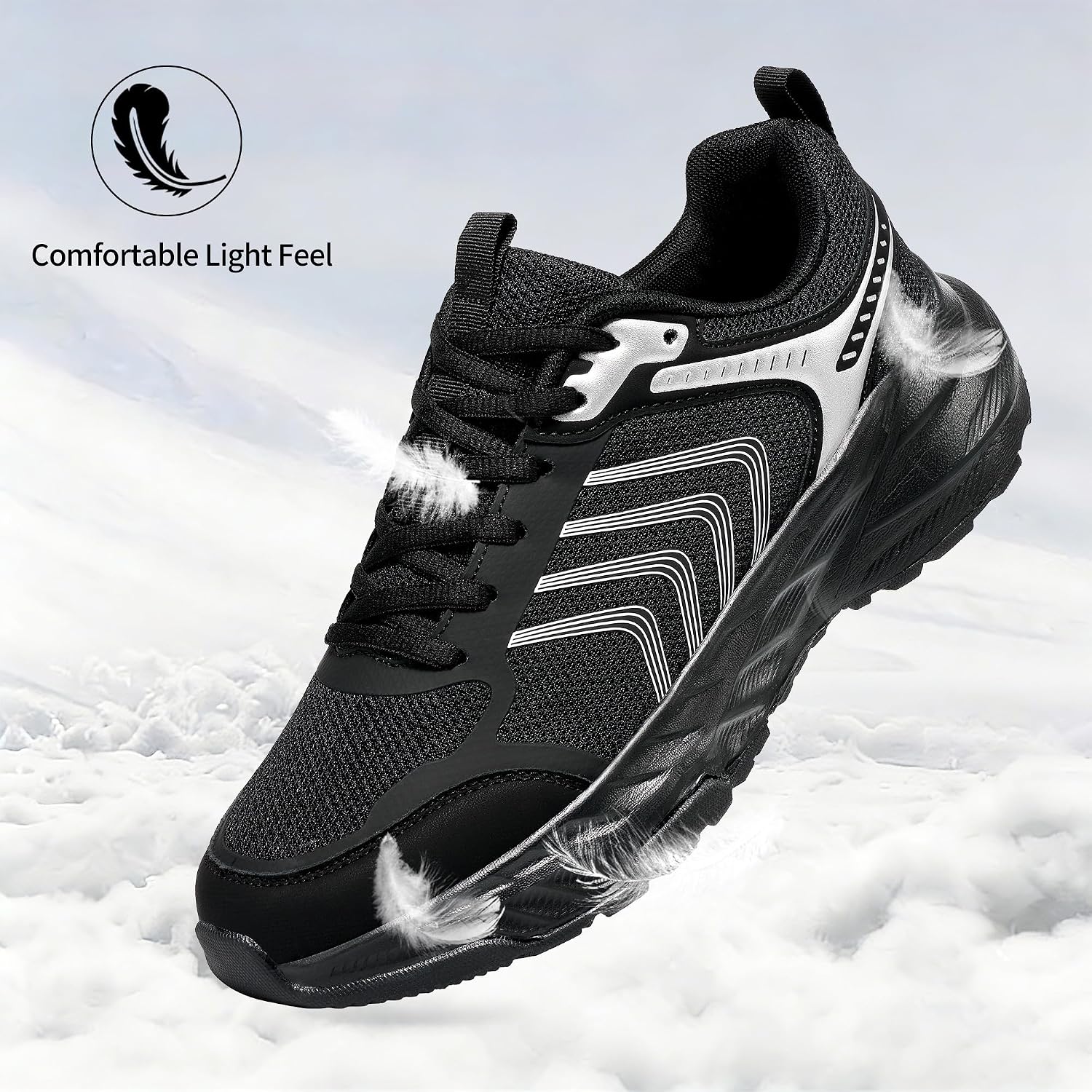 Ablanczoom Mens Walking Shoes Comfortable: Cushioning Relieves Up To 30% Of Foot Pain While Standing And Walking - 8-Hour Keeping Pain-Free For Work Commuting