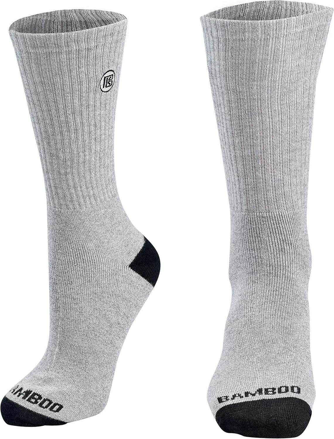 Premium Bamboo Rayon Crew Work Socks- Moisture Wicking, Odor Eliminating Crew Socks For Men