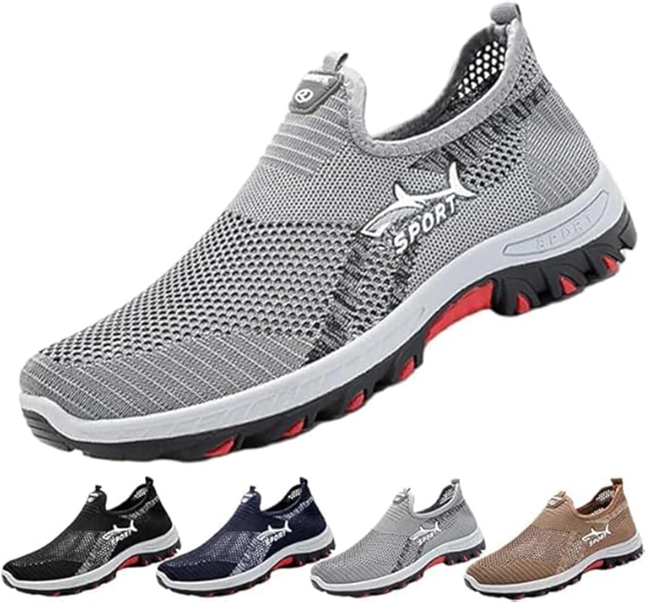 Jar-V Cooling Comfort Sneaker, Breathable Soft Bottom Anti-Slip Slip On Walking Shoes For Walking Casual Wear