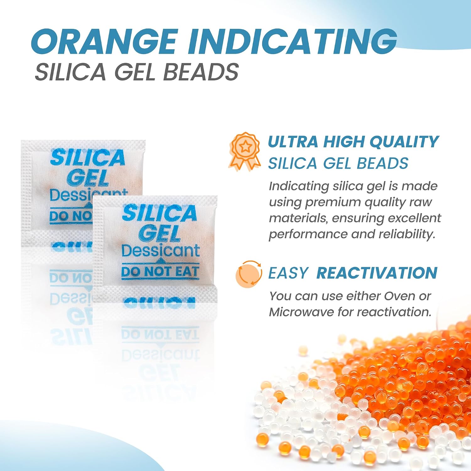 100Pcs 1G Silica Gel Packets, Moisture Absorbers Desiccant Packs For Storage, Clothes, Shoes, Electronics, 3D Printer Filament, Jewelry, Spices, Safes, Tools