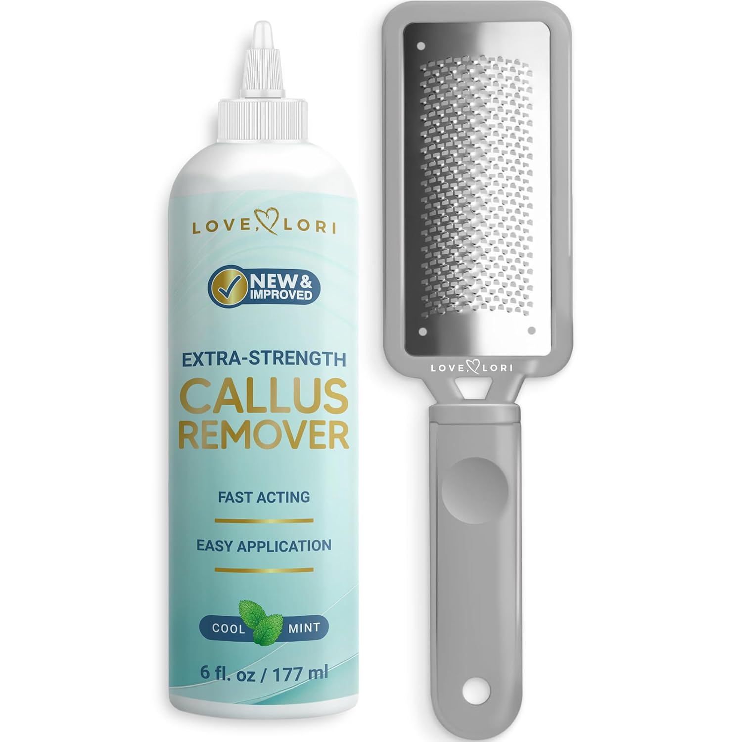 Foot Callus Remover Kit - Foot File & Callus Gel Feet Scrubber Dead Skin Scraper Bundle, 6Oz