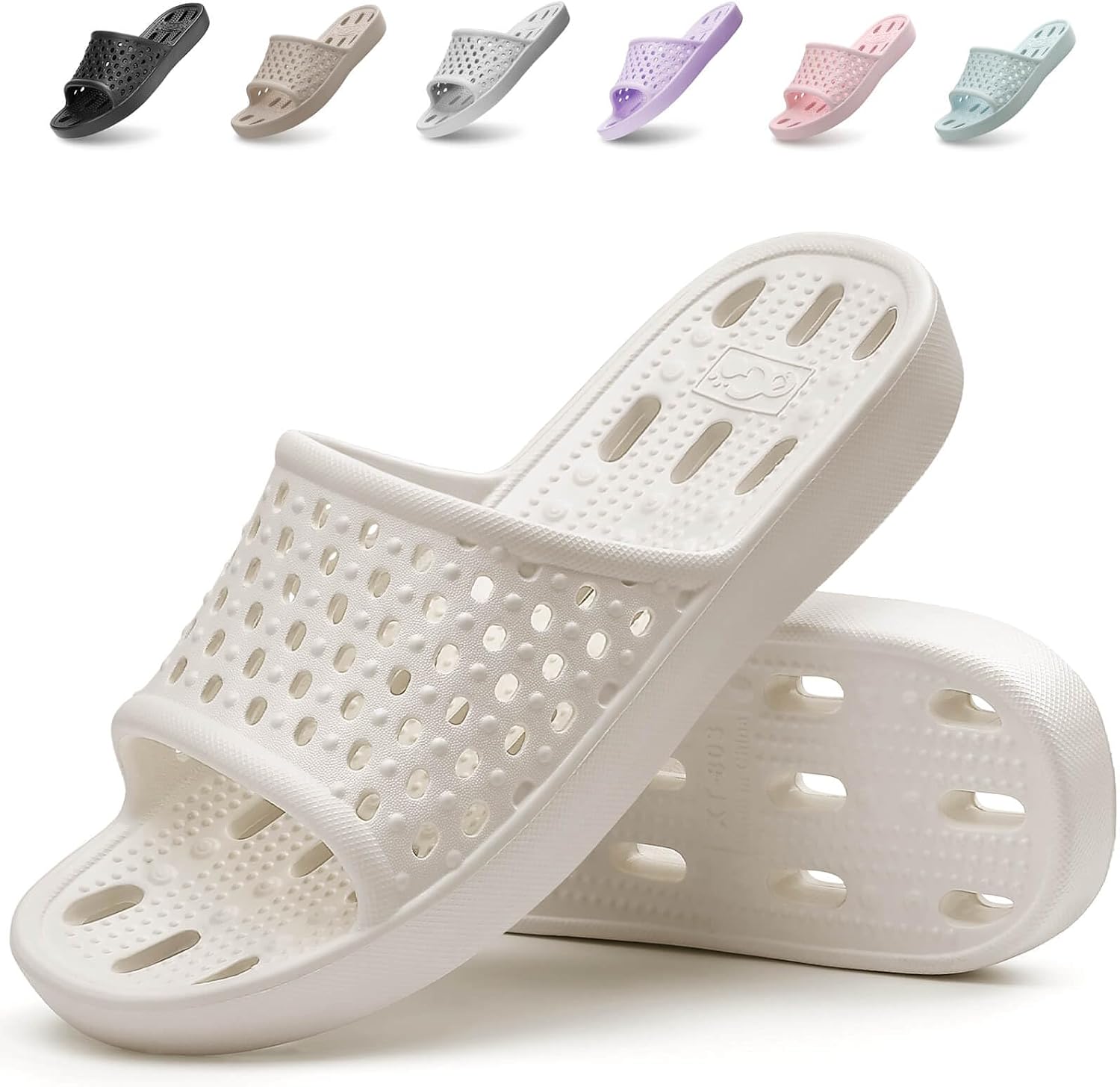 Xomiboe Shower Shoes Men Quick Drying Women Shower Sandals Non-Slip Comfortable House Slippers Bathroom Hotel Flip Flops Slides With Students Gym