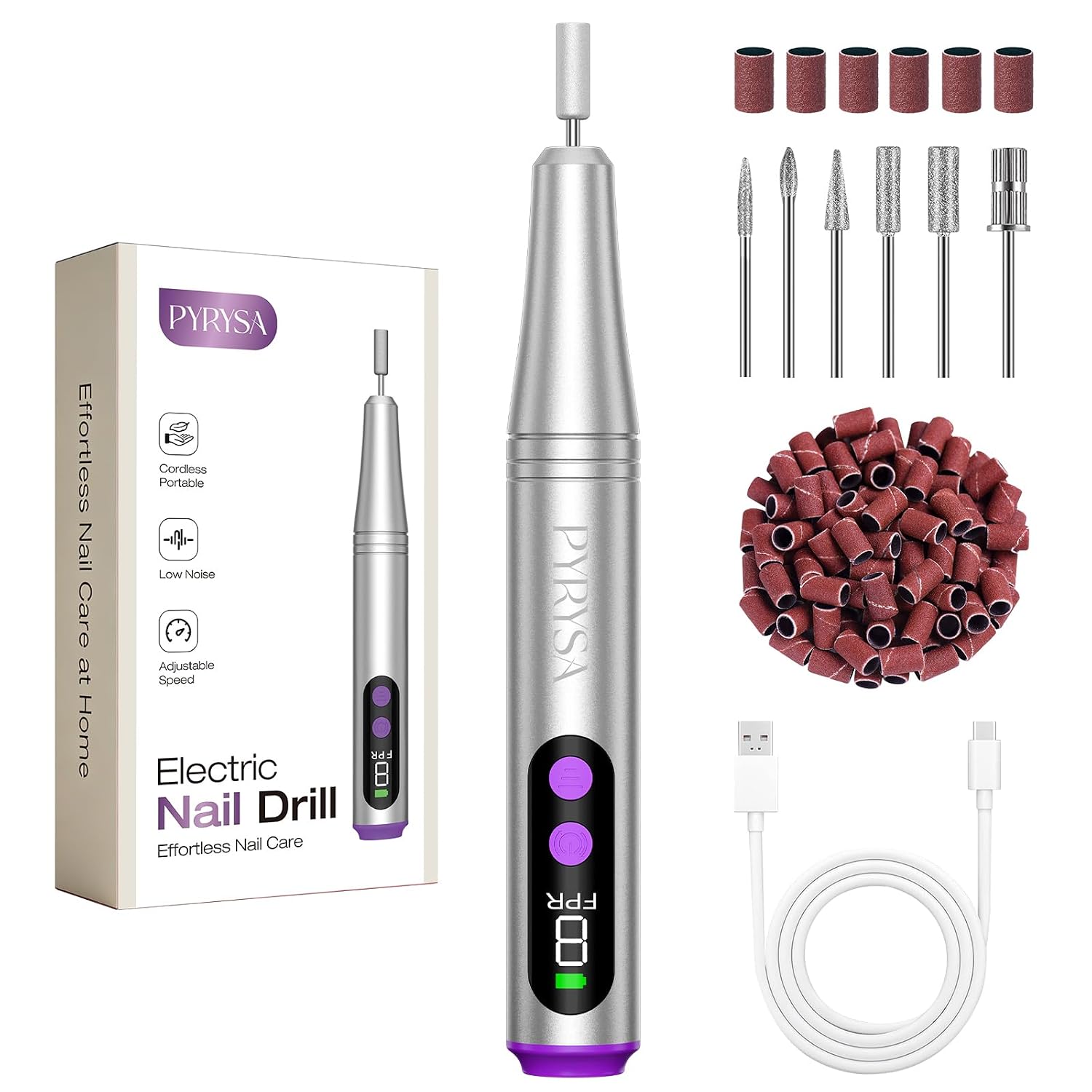 Highlights the portable pen-shaped design, premium look, and overall product identity.