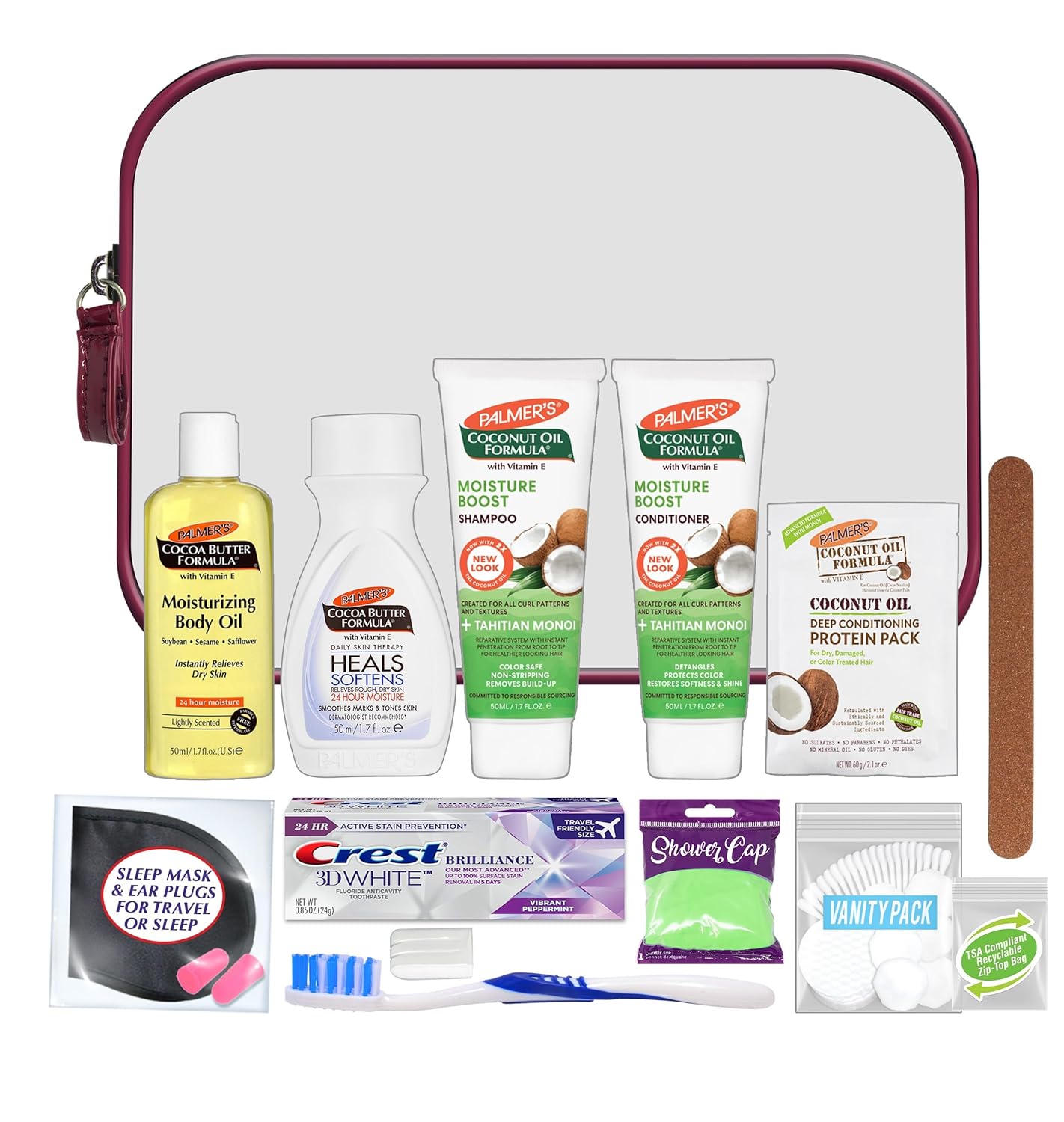 Overall kit presentation, compact format, and the fact that multiple travel-size essentials are bundled together.