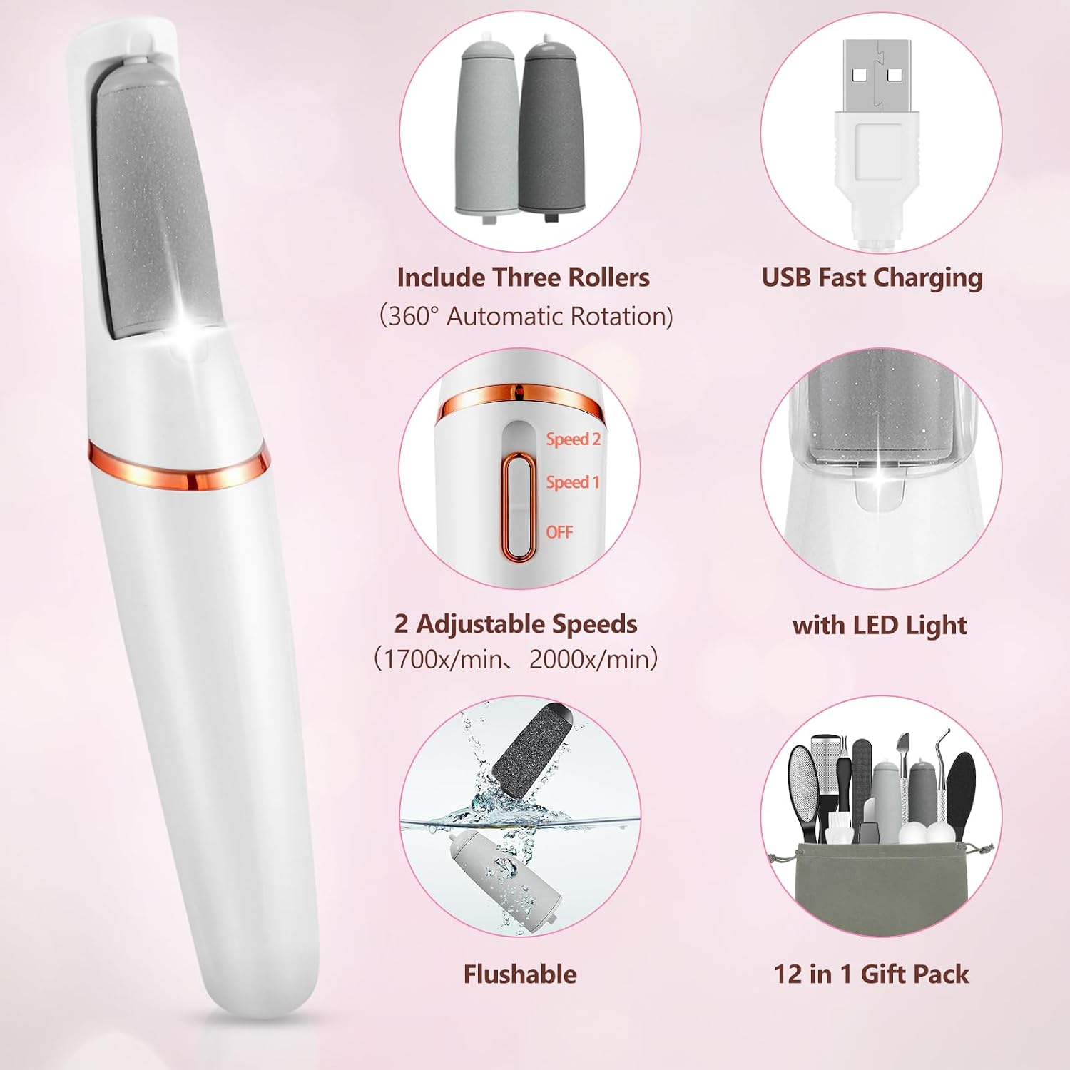 Helps explain ergonomics, build quality, and how the callus remover is operated.