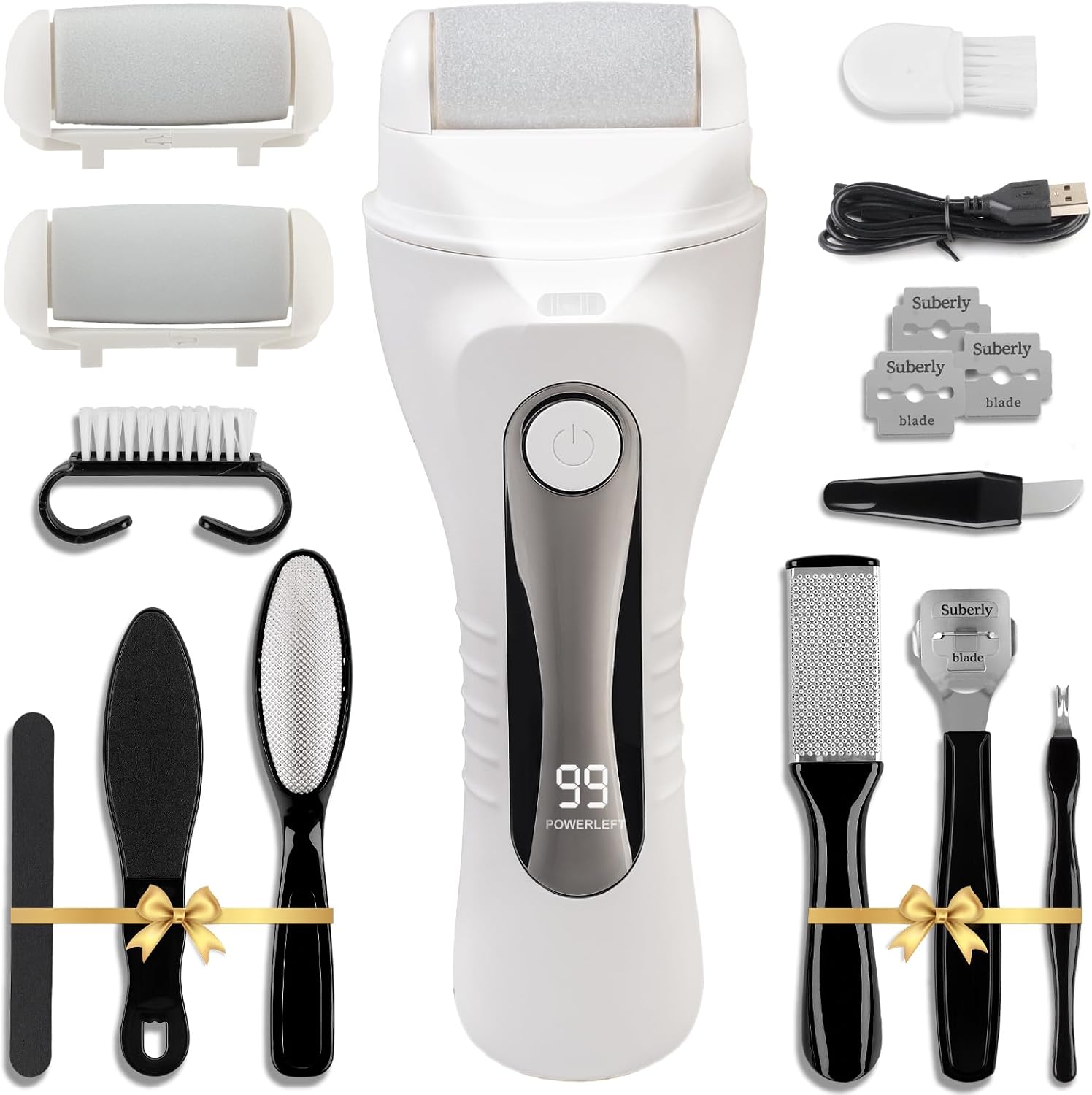 Introduces the core device and communicates the product as a complete foot-care solution rather than just a single tool.