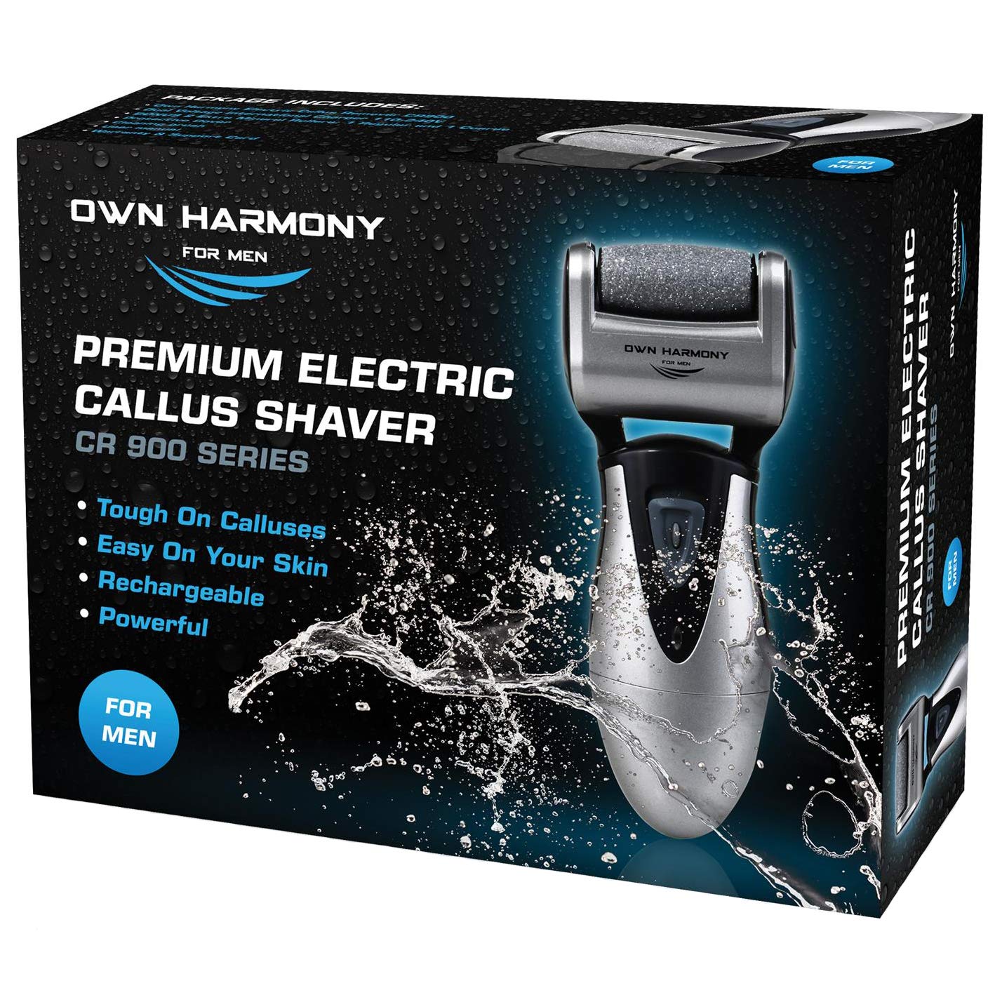 Highlights the overall design, compact size, and handheld form factor of the callus remover.
