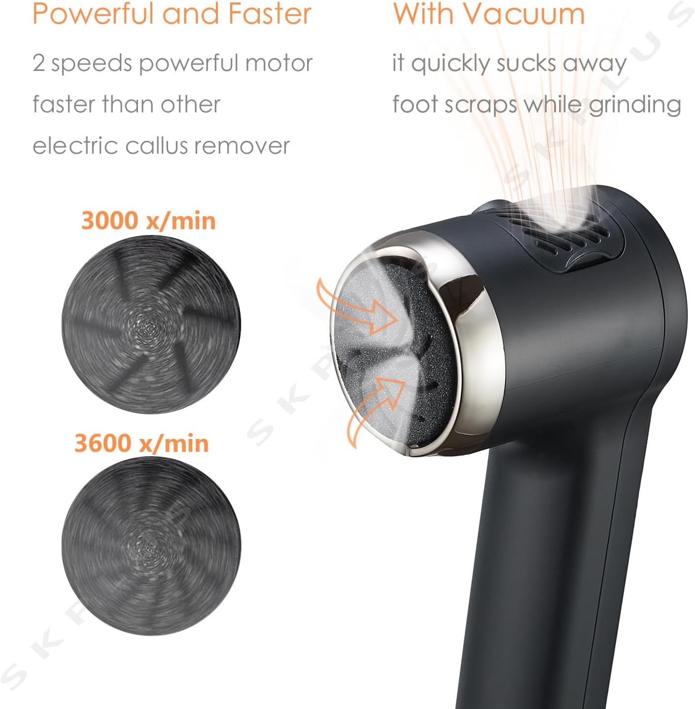 Electric Callus Remover With Dander Vacuum For Feet, Portable 36 In 1 Pedicure Kit Foot File Callus Remover, Waterproof Rechargeable Scrubber Dead Skin Remover With 3 Heads&Lcd Display