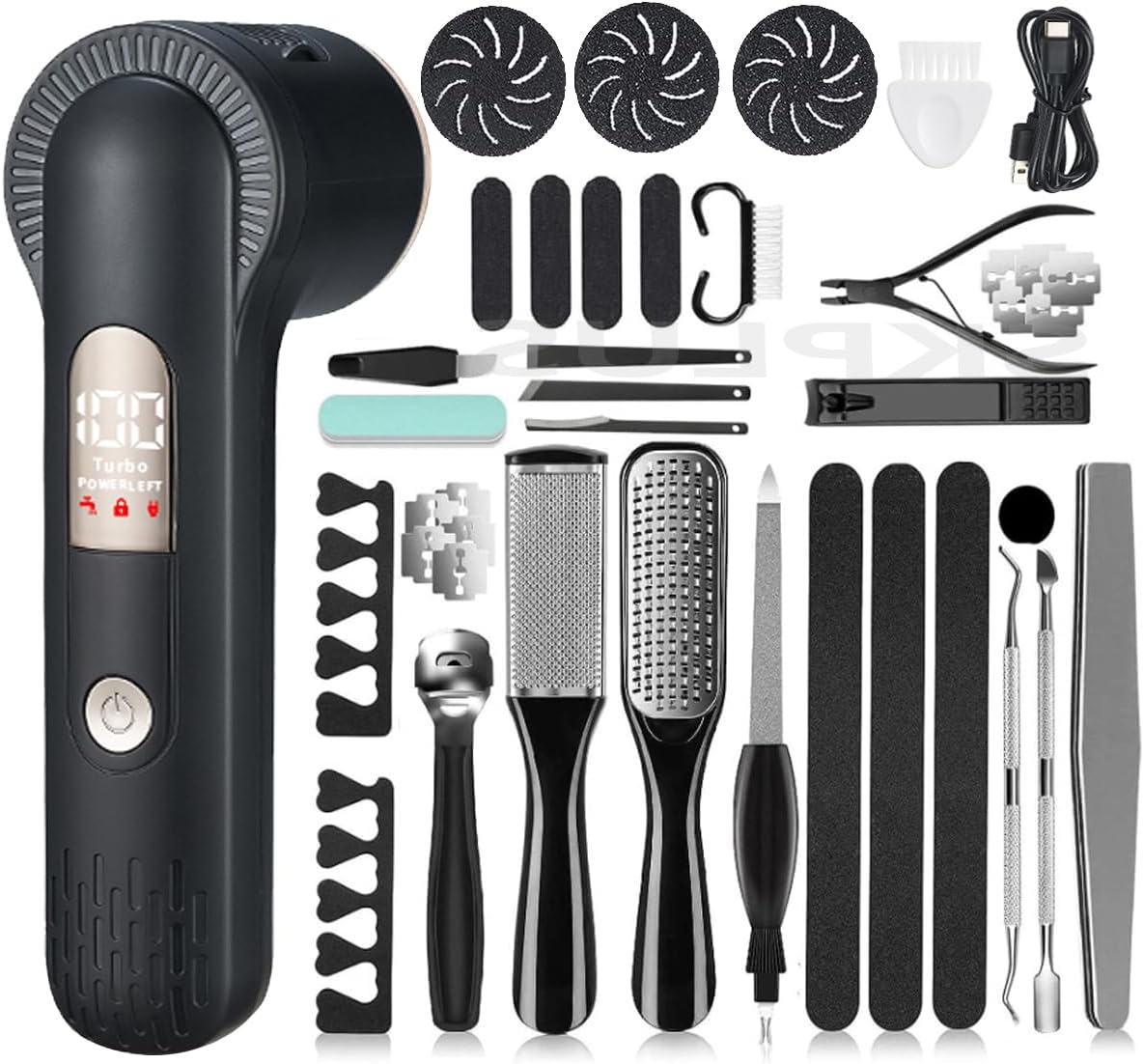 Overall first impression, kit completeness, and the fact that this is an electric foot-care set rather than just a single tool.