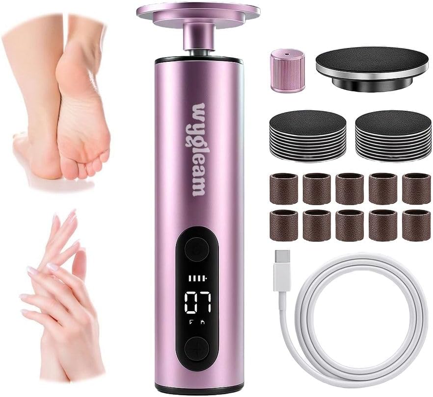 Electric Callus Remover For Feet & Nail File Drill Kit - 2 In 1 Rechargeable Pedicure Tools For Flawless Feet - Professional Foot File With 3 Speeds For Dead Skin Removal - At Home Pedicure
