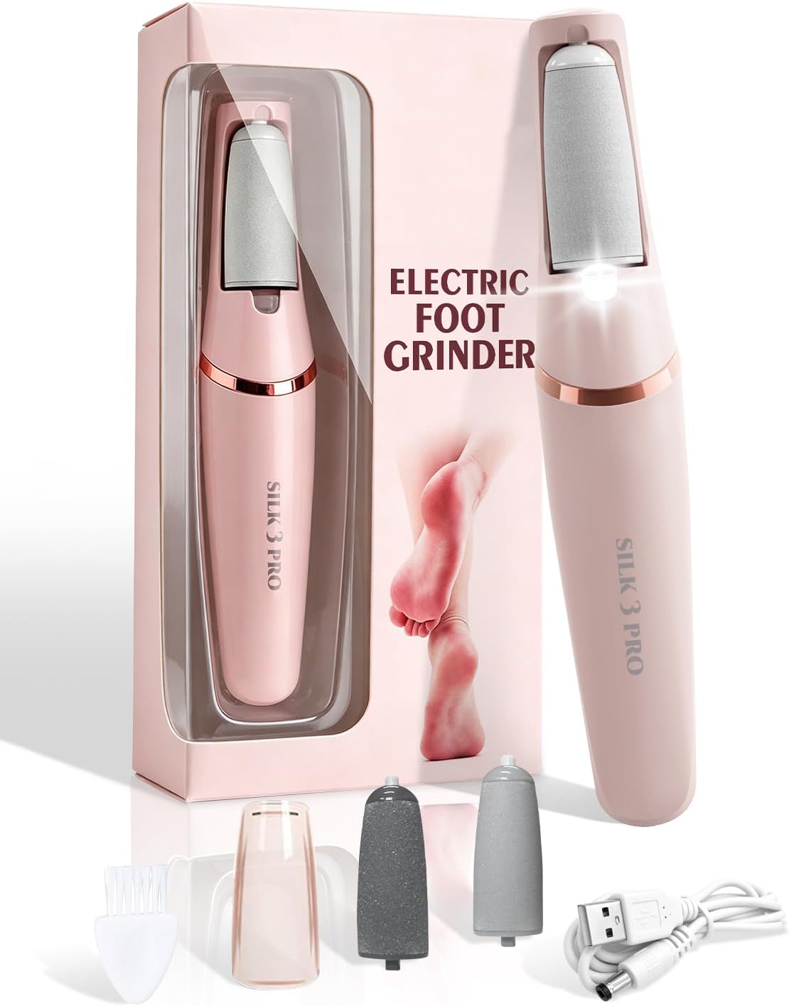 Instantly communicates the product identity, color, and compact handheld design.