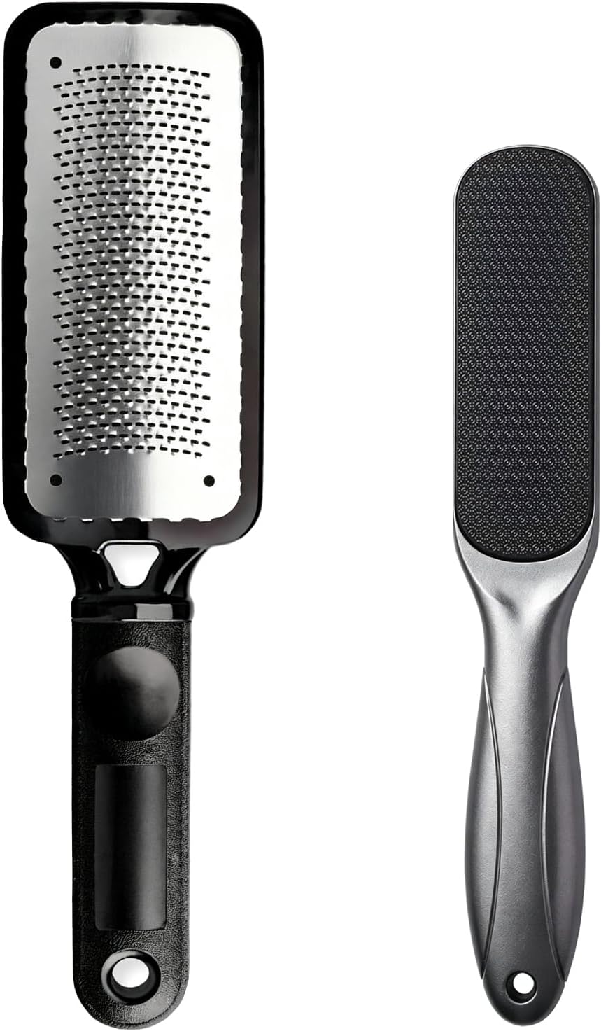 Shows the full kit and immediately communicates that this is a two-tool foot care solution.