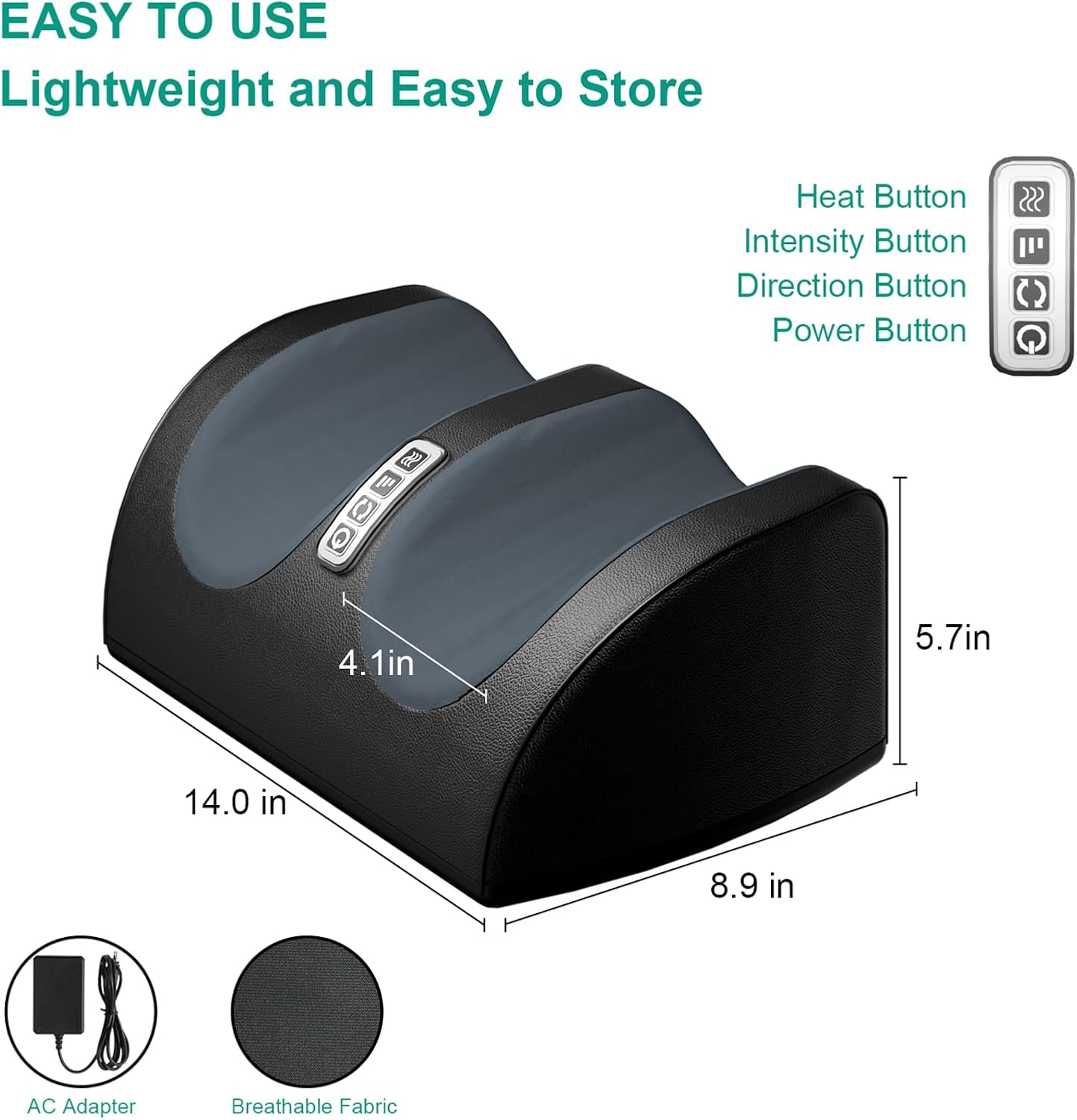 Massage mechanism and functional detail, especially the shiatsu kneading action.