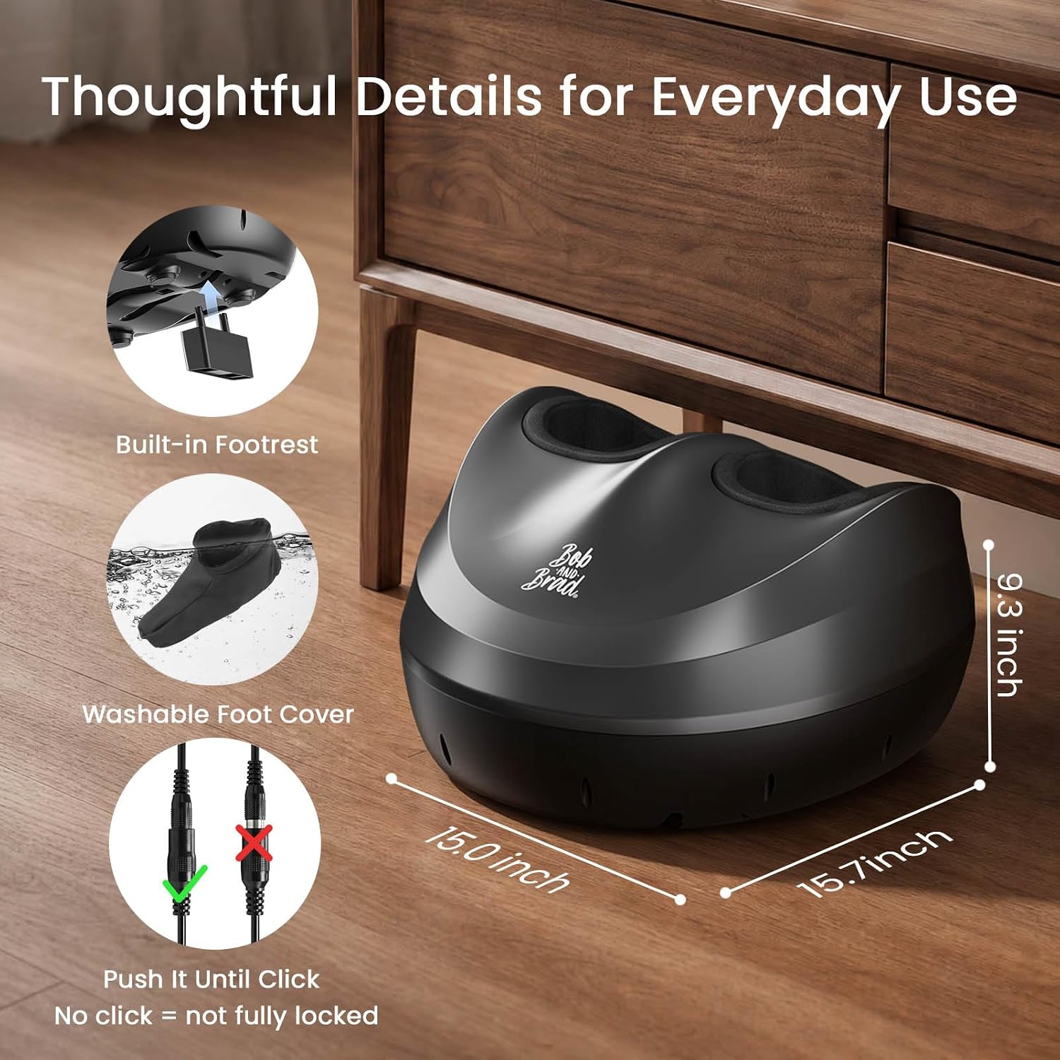 Fit for larger feet, timer, or settings range.