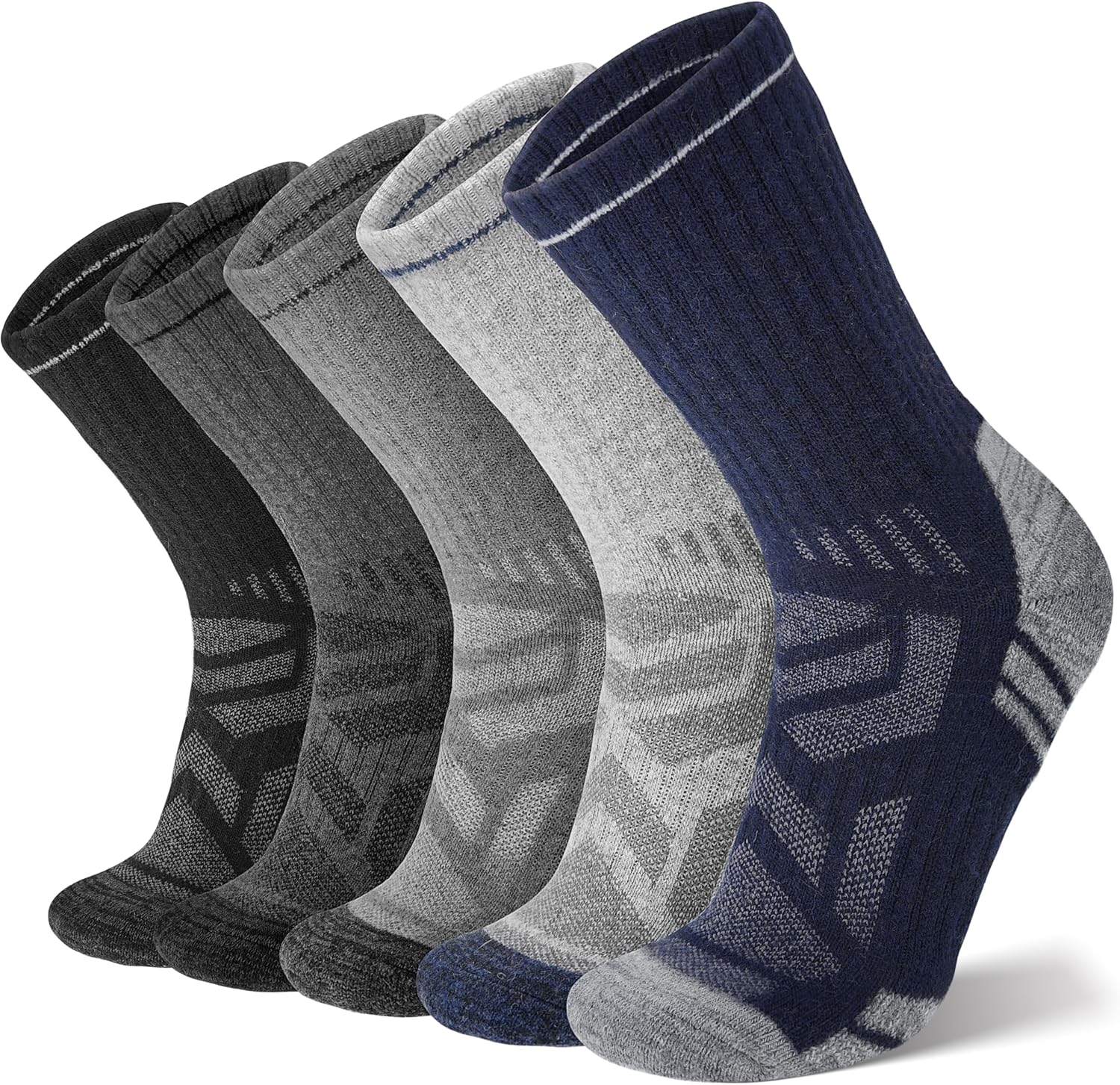 Overall product presentation, pack quantity, and the fact that this is a multi-pair hiking sock set.