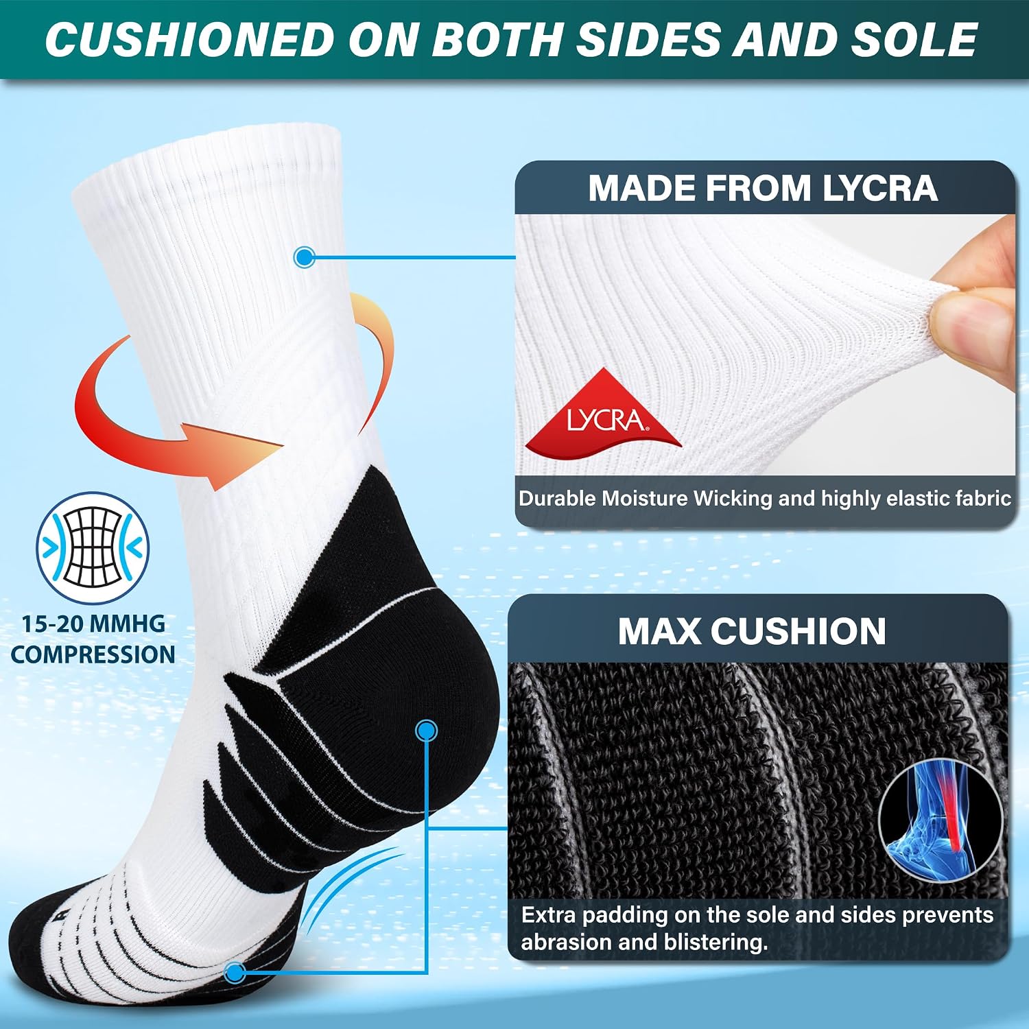 Helps highlight material quality, knit density, and comfort-focused build details such as breathability or padding.