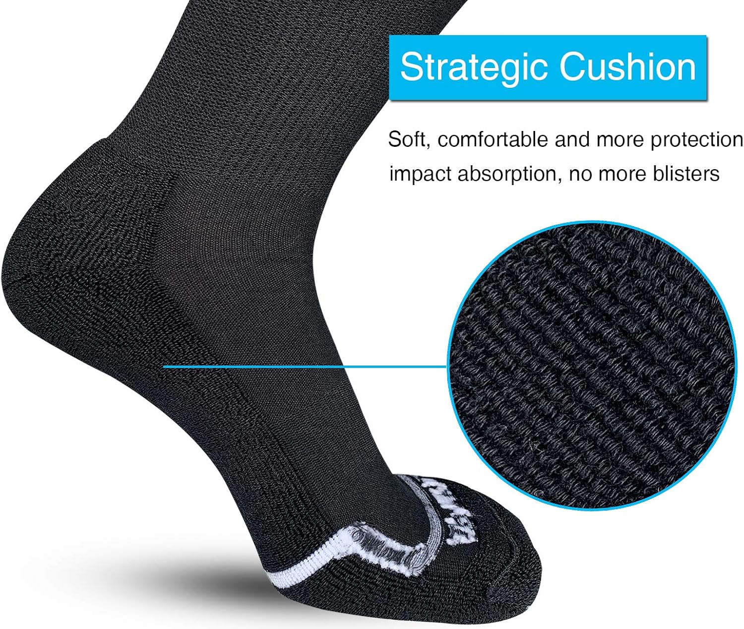 Aptyid Men's Moisture Wicking Cushioned Crew Work Boot Socks (4-6 Pairs)