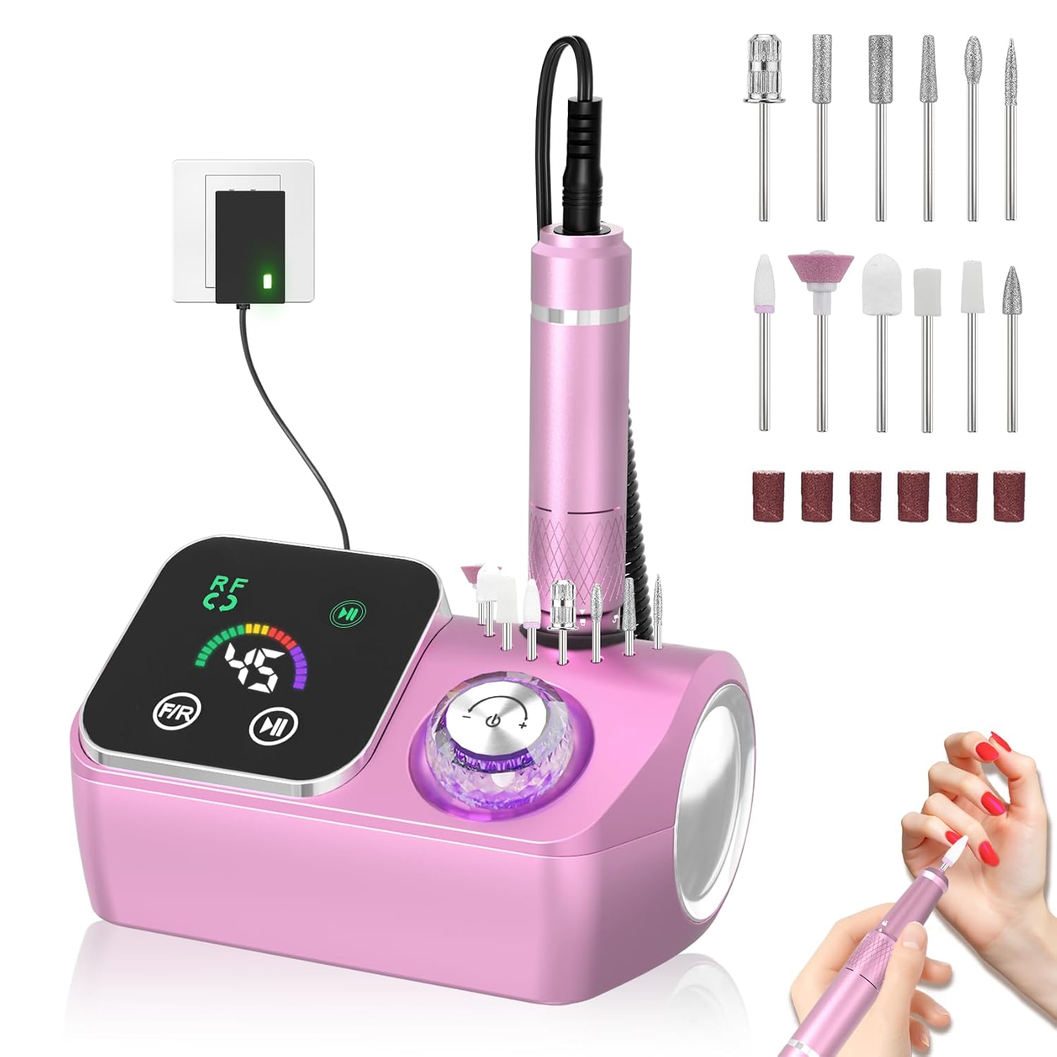 Overall product identity, included kit presentation, and the compact corded design.