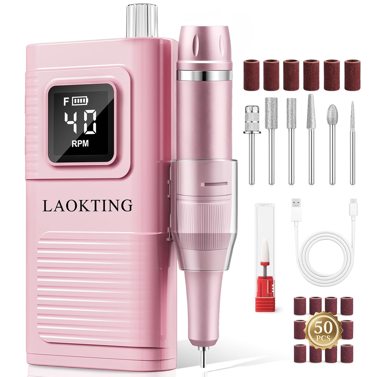 Highlights the overall kit presentation, color, and cordless portable design.