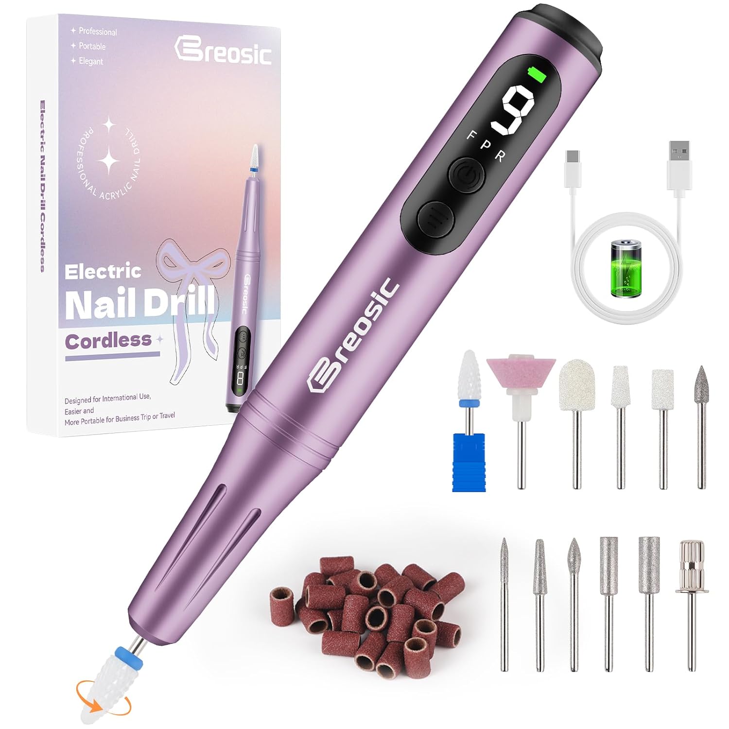 Overall design, colorway, and the fact that it is a compact cordless nail drill kit.