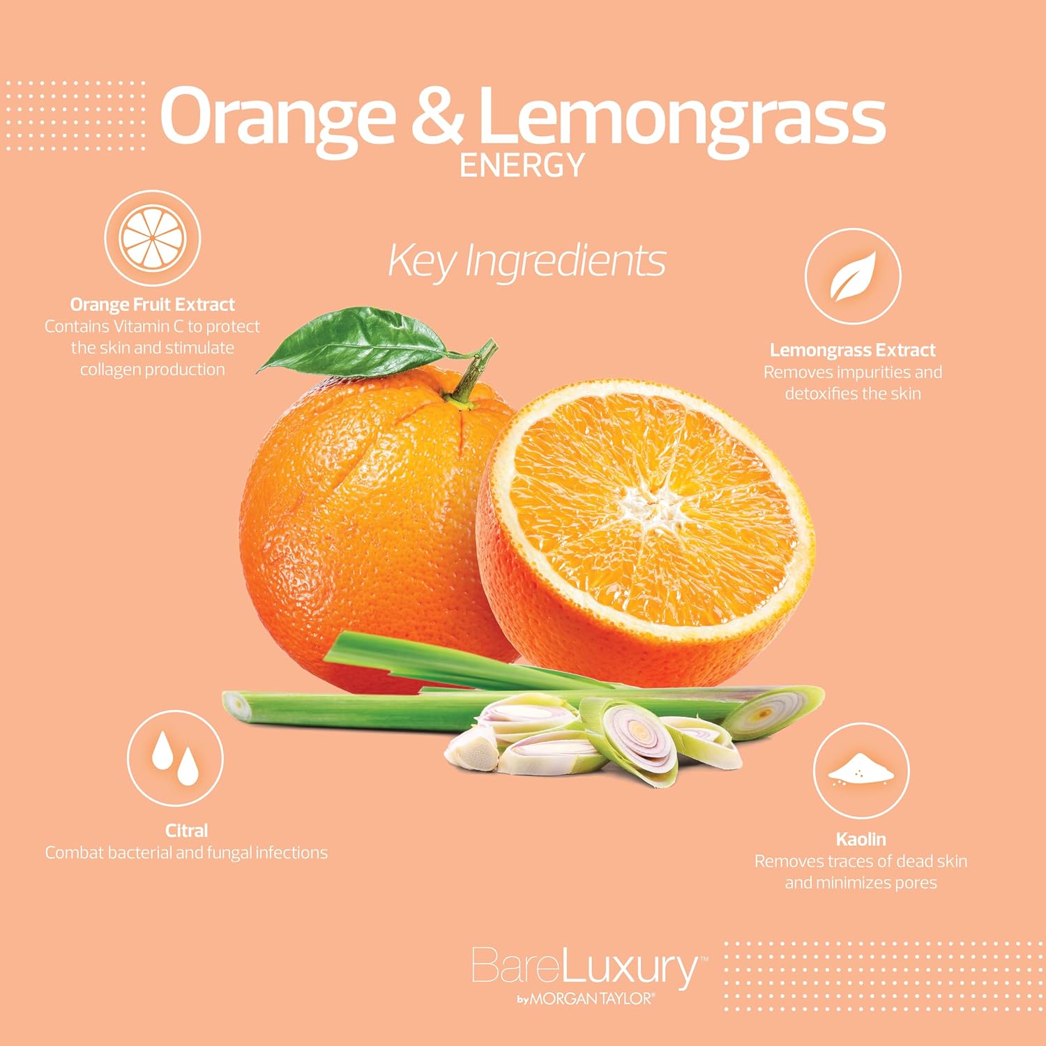 Morgan Taylor Bareluxury 4-Step Pedi & Mani Nail Care Spa Packs – Energy Orange & Lemongrass
