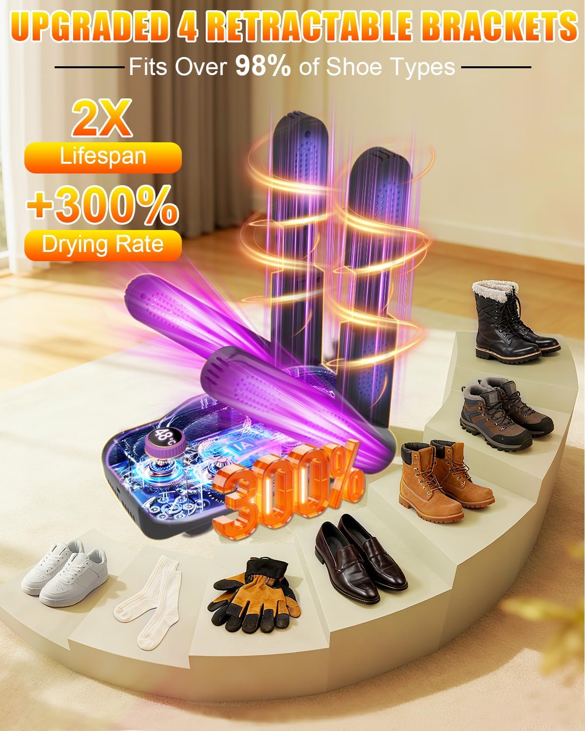 5.0 Upgraded Boot Shoe Dryer【500W German Super Motor】
