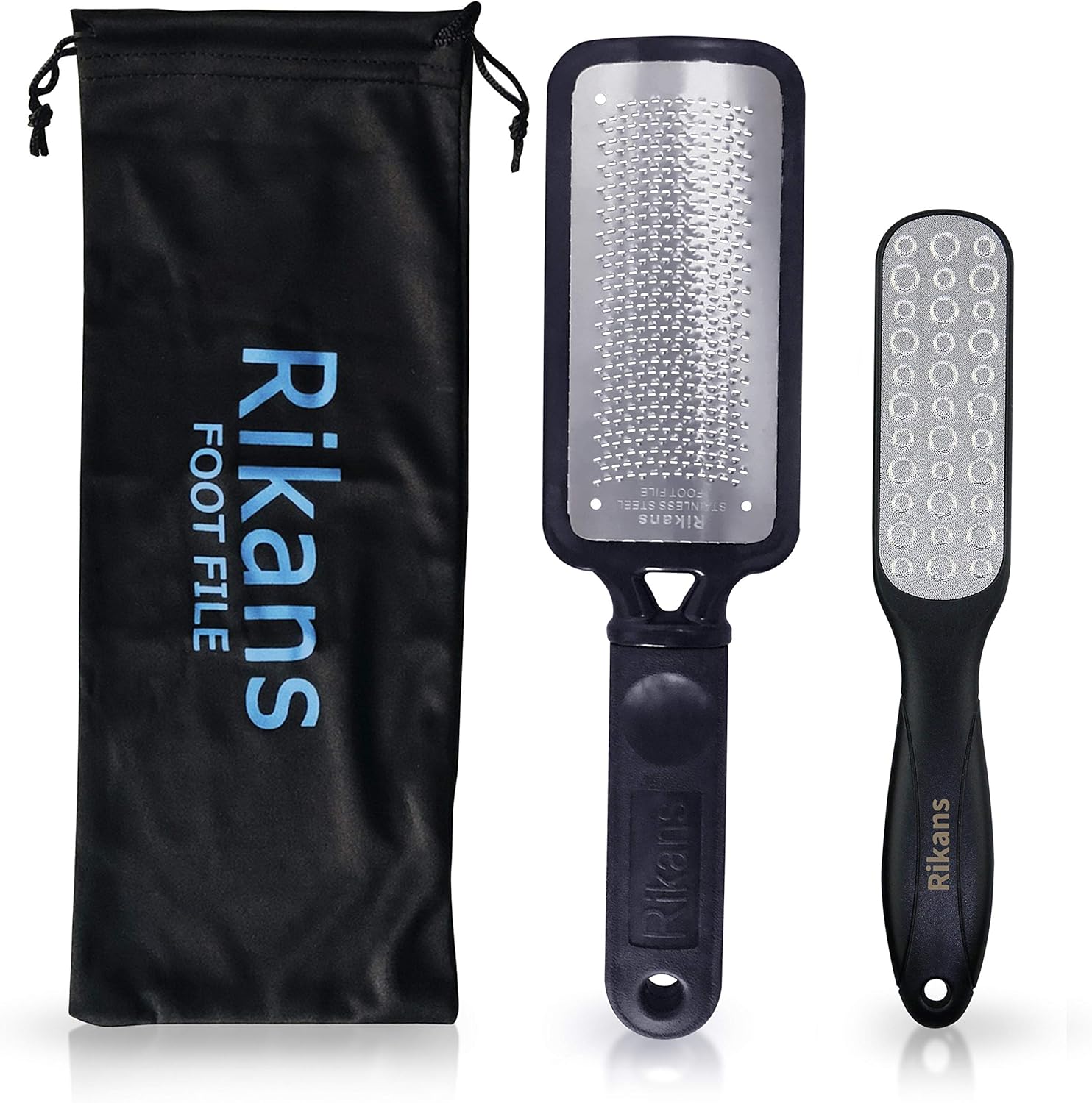 Rikans Colossal Foot File, Professional Foot Rasp Callus Remover, Foot Care Pedicure Tool To Remove Hard Skin, Can Be Used On Wet Or Dry Skin, High Grade Stainless Steel File (Foot File Set)