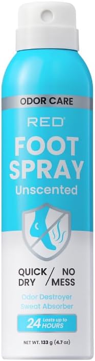 Overall branding, bottle format, and the fact that this is a foot deodorant spray rather than a powder or cream.