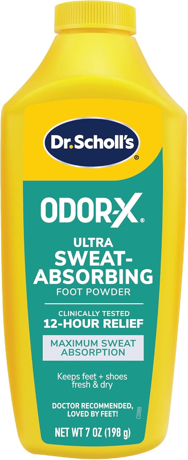 Brand identity, product name, and the core promise of sweat absorption and odor control.
