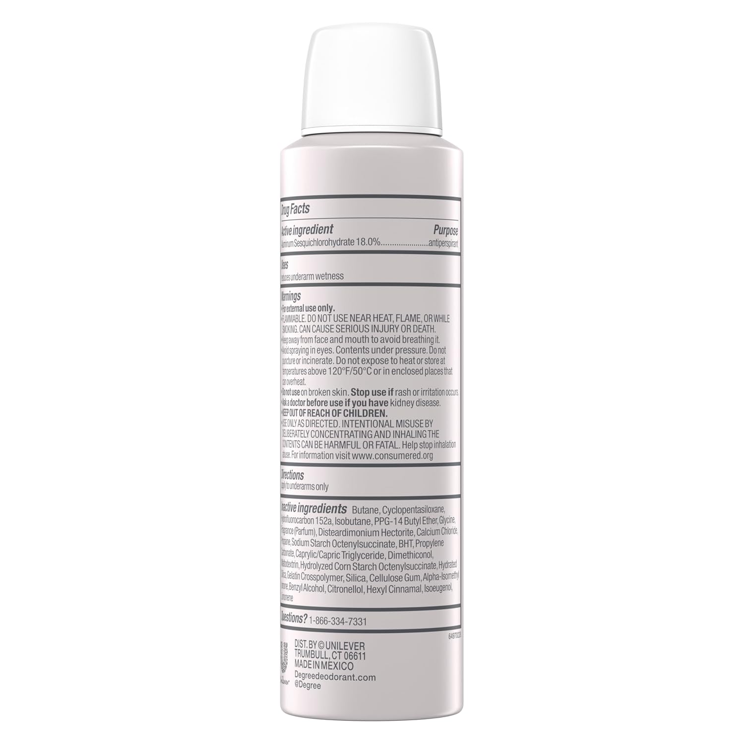 Packaging details and product presentation, reinforcing that this is a clinical antiperspirant spray.