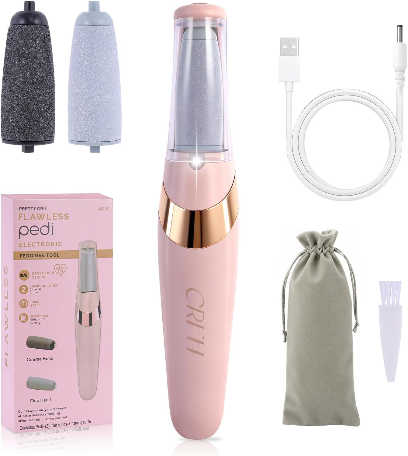 Pedicure Tool, Foot Callus Remover, Electric Pedicure Set, Foot Care, Removes Rough Dead Skin On The Feet, Making Your Feet Smooth. (Pink)