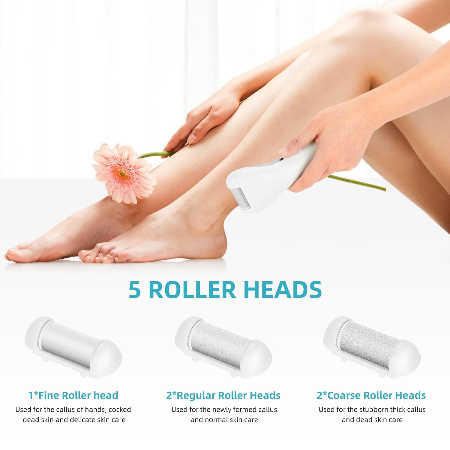 Callus Remover For Feet, Nicebirdie Electric Foot File Callus Removers Rechargeable Waterproof Pedicure Tools Foot Scrubber Shaver Feet Care Tool For Cracked Heels Dead Skin （Green）