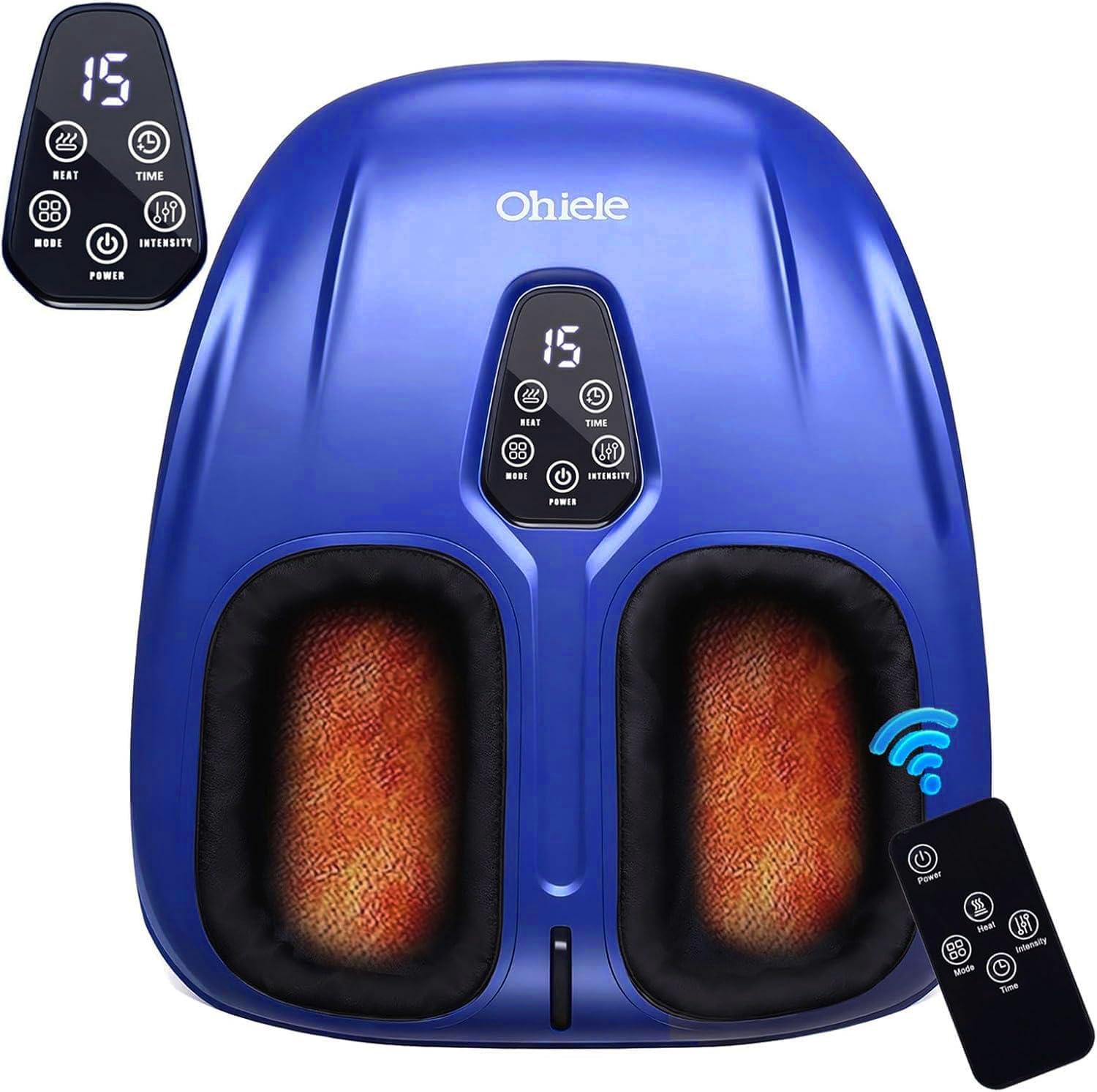 Shiatsu Foot Massager With Heat And Remote Control For Plantar Fasciitis | Deep Kneading, 4 Modes 5 Levels, Auto Shut-Off, Fits To Size 13, Gifts For Women Men Mom Dad(Purple Black)