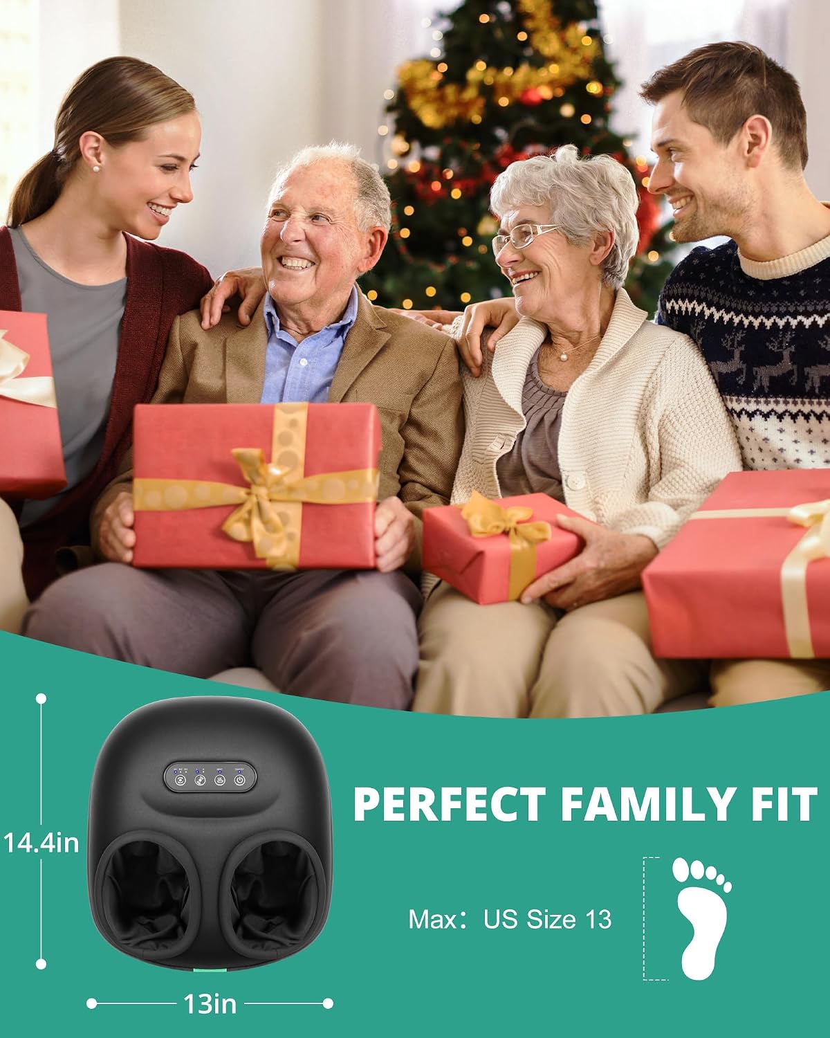 Medcursor Foot Massager With Heat, 2026 Upgraded Shiatsu Foot Massagers For Delivers Pain Relief, Tired, Plantar Fasciitis, Adjustable Air Pressure, Fits Up To 13"
