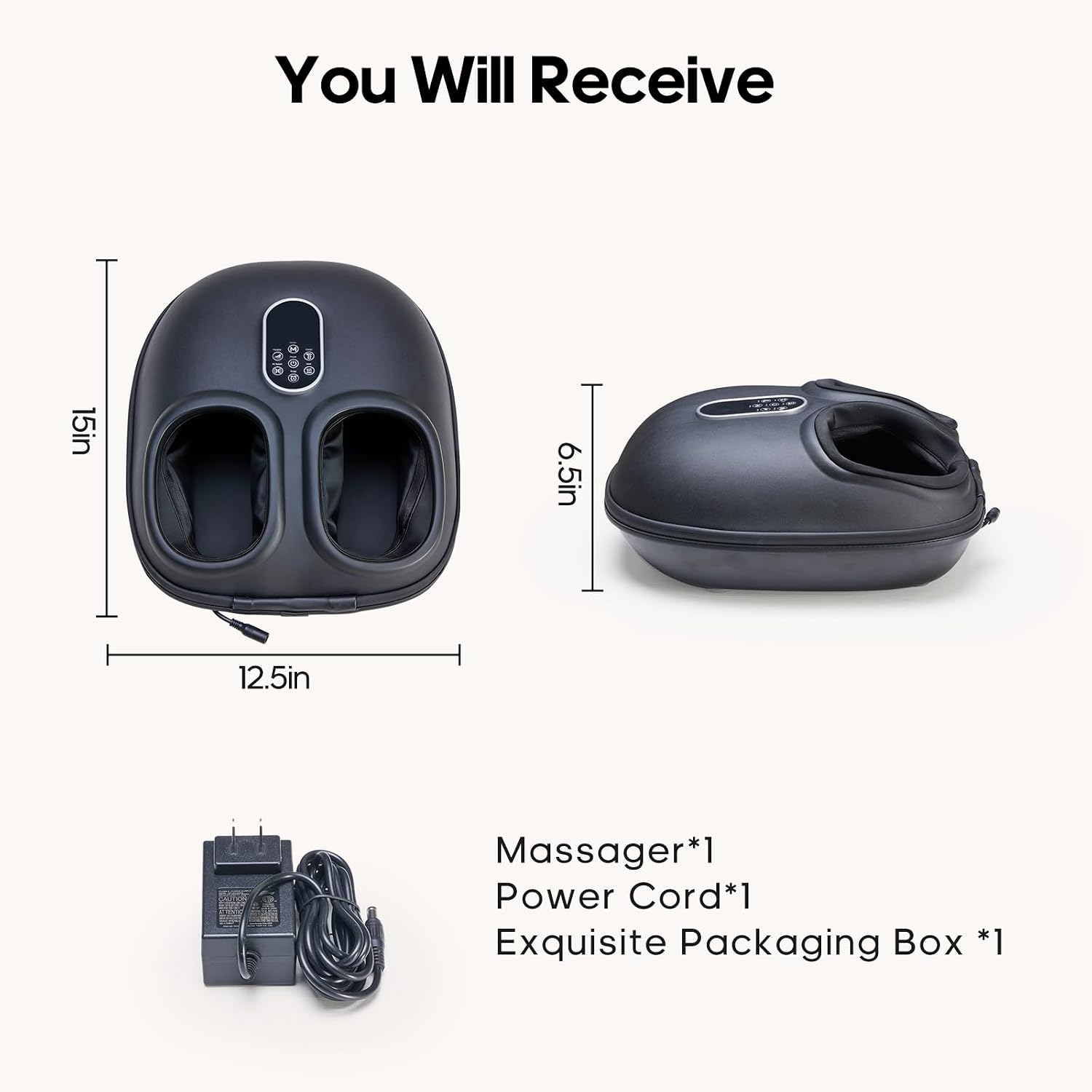 Newbulig Foot Massager Machine With Heat, Air Compression And Deep Kneading, 6 Modes Shiatsu Foot Massager For Muscle Relief, Gifts For Women, Men And Parents