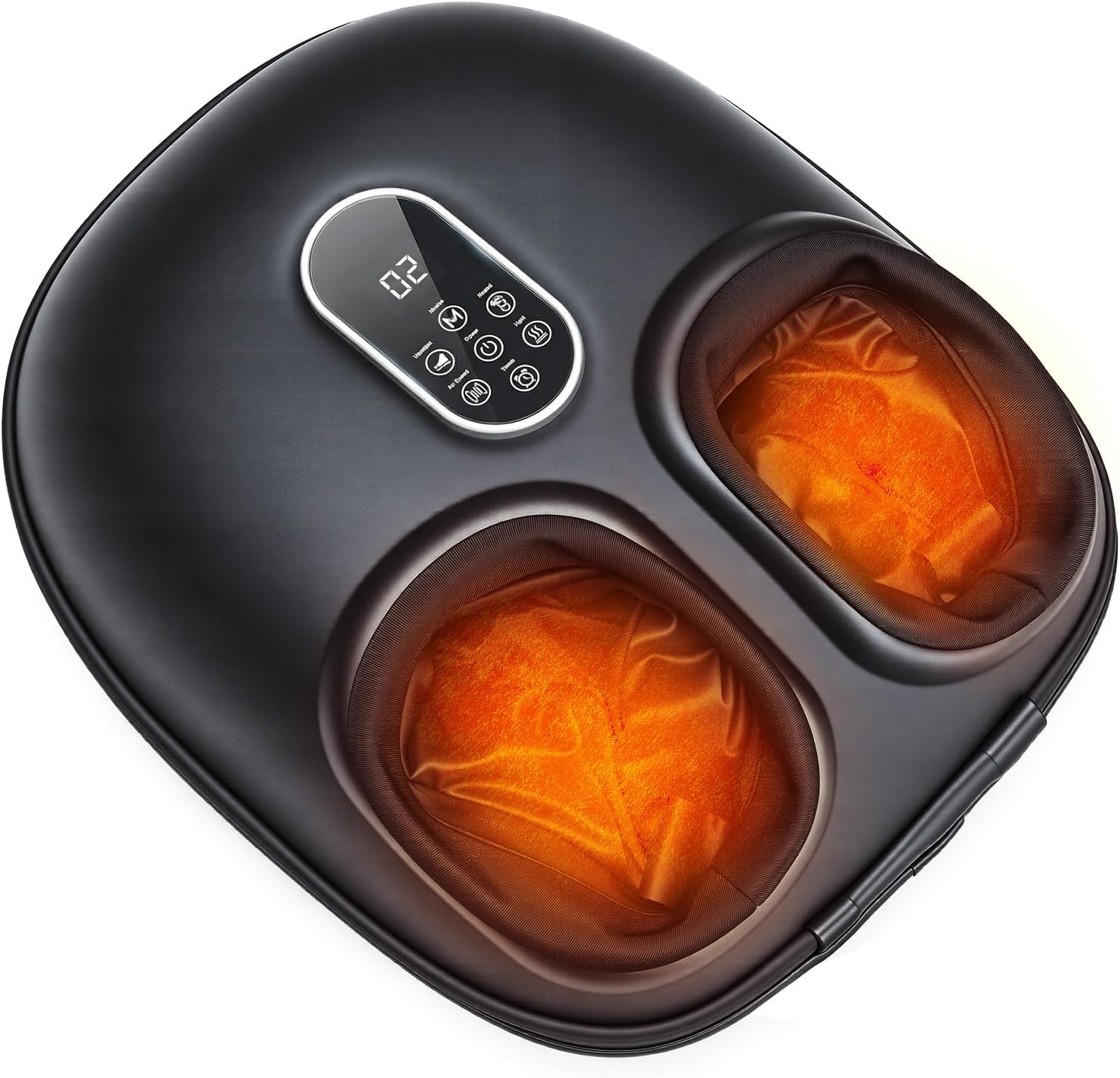 Overall design, form factor, and the fact that it is a compact electric foot massager for home use.