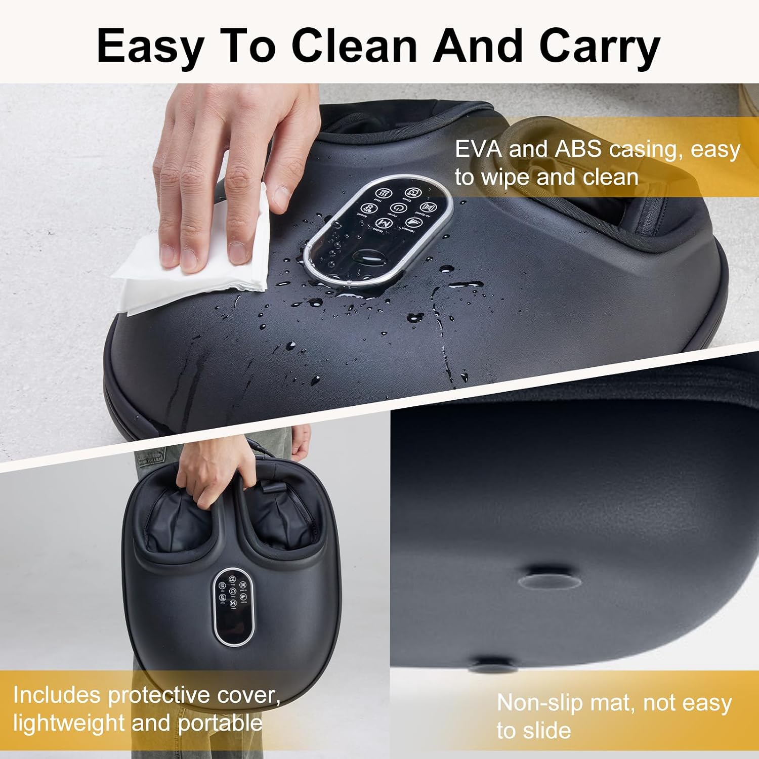 Ease of cleaning and removable breathable sleeve design.
