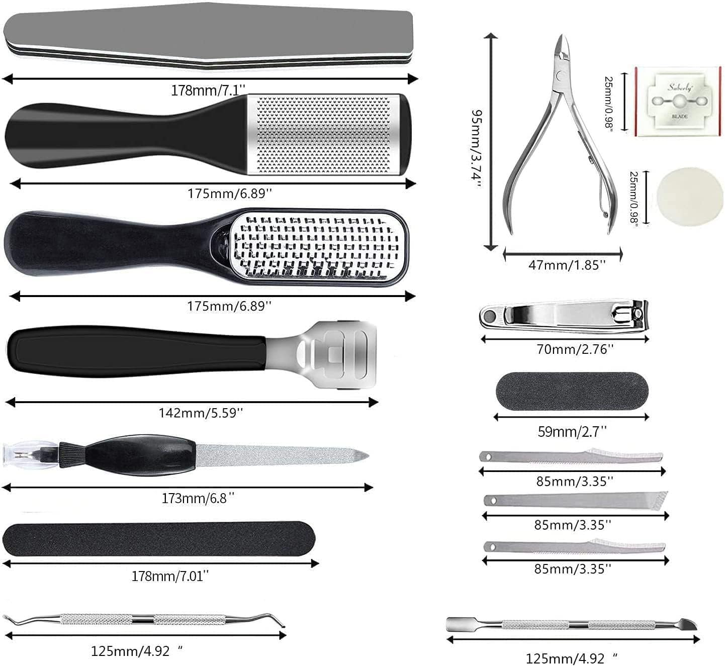 Helps illustrate the breadth of tools and the material quality of the kit.