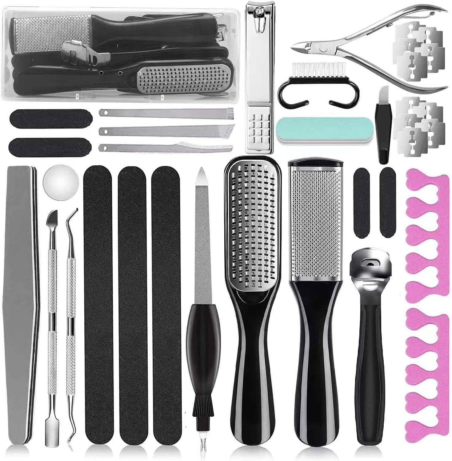 36 In 1 Pedicure Kit, Stainless Steel Foot Care Tools With Foot Rasp