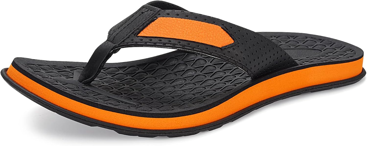 Malida Mens Flip Flops Non-Slip Bathroom Shower Shoes Cushion Foam Indoor And Outdoor Thong Sandals