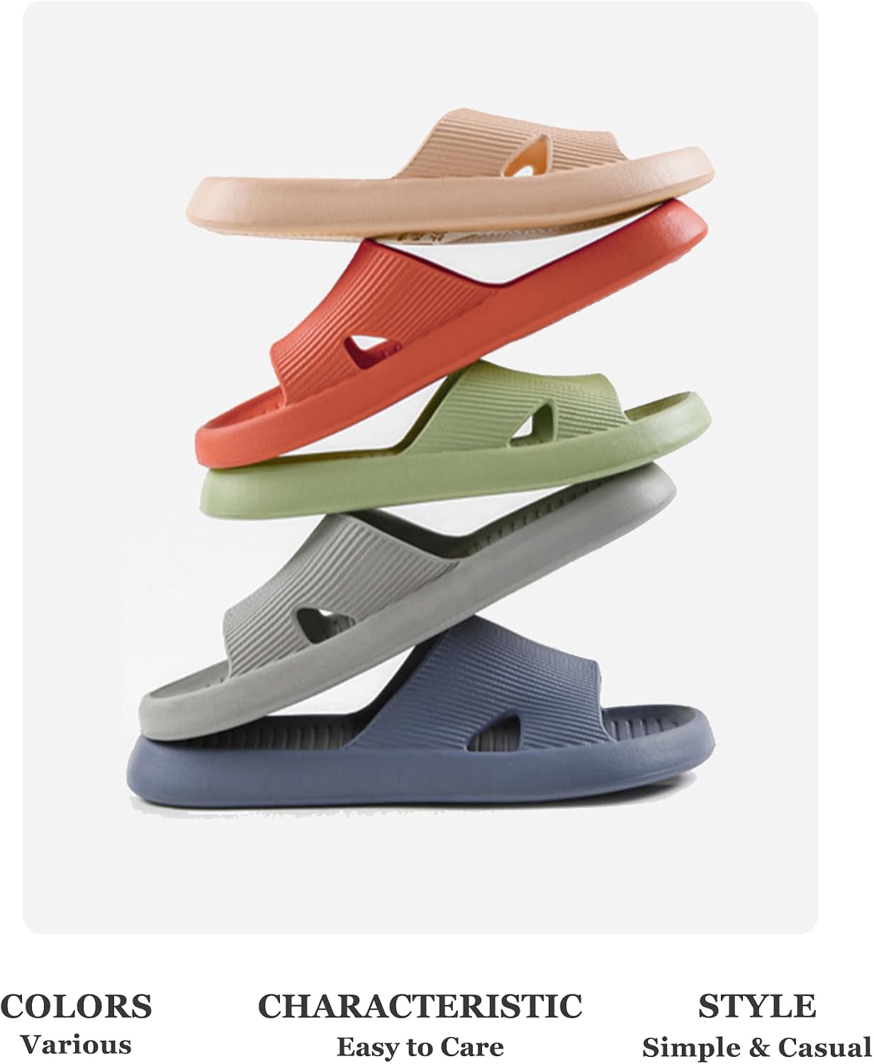 Anmerl Shower Shoes For Men And Women, Soft Lightweight Quick-Drying & Non-Slip House Slippers Slides For Bathroom, Pool, Beach, Indoor & Outdoor