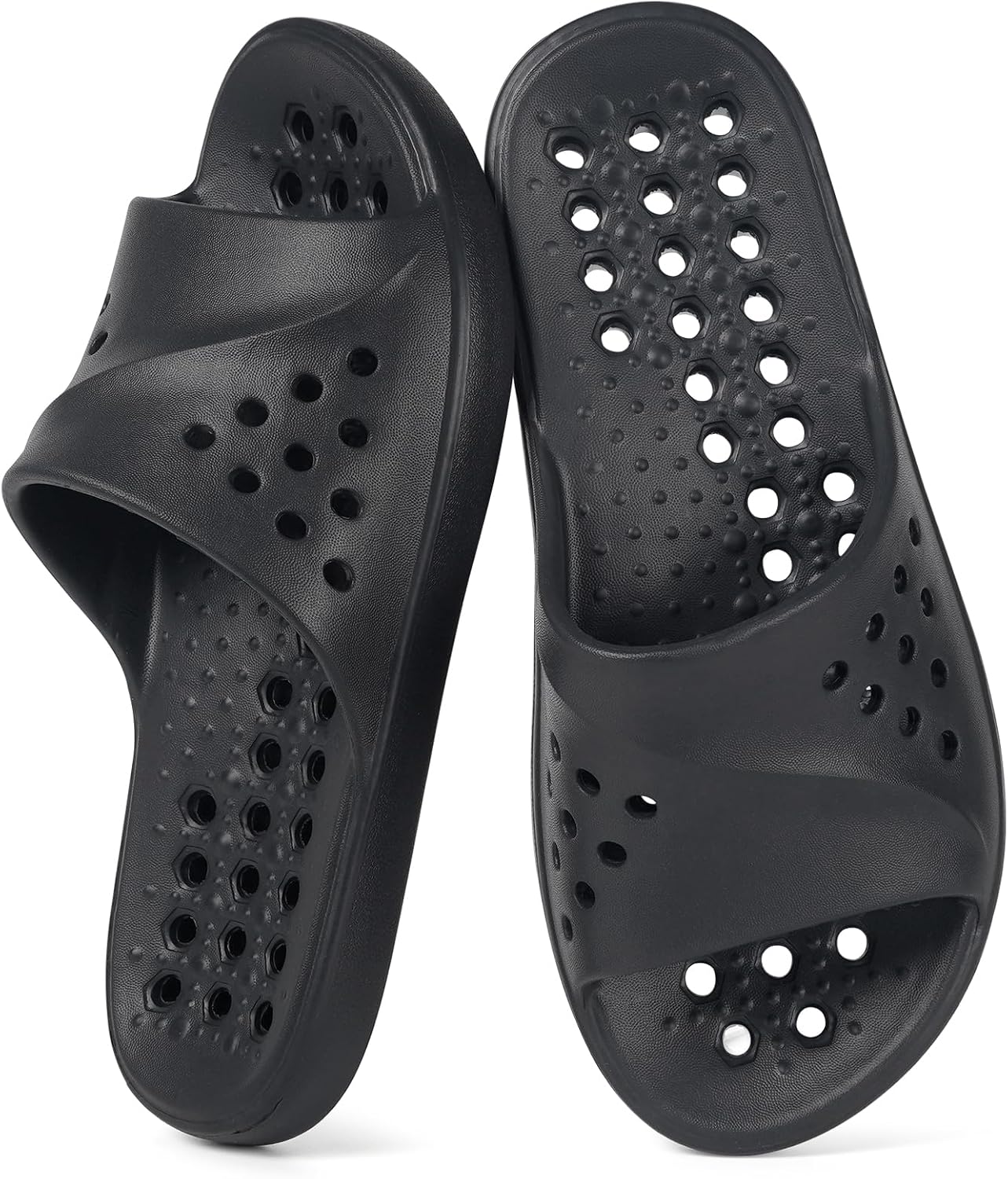 Gaatpot Shower Shoes Womens Mens Beach Slipper | Quick Drying,With Arch Support,Beach Sandals,Non Slip,Summer,Spa Bath,Bathroom,Indoor,Massage House Slippers,Drain Holes