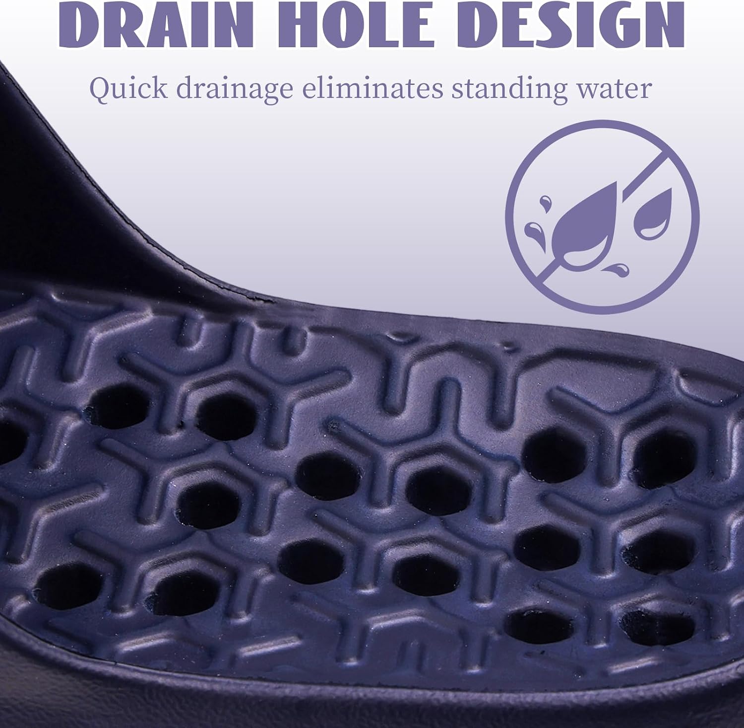 Men's Plus Size Shower Shoes Quick Drying Shower Slippers For Men | Non-Slip Slides, Drain Hole, Lightweight Comfortable, Massage Eva Soles, Bathroom, College Dorm, Beach, Gym, Pool