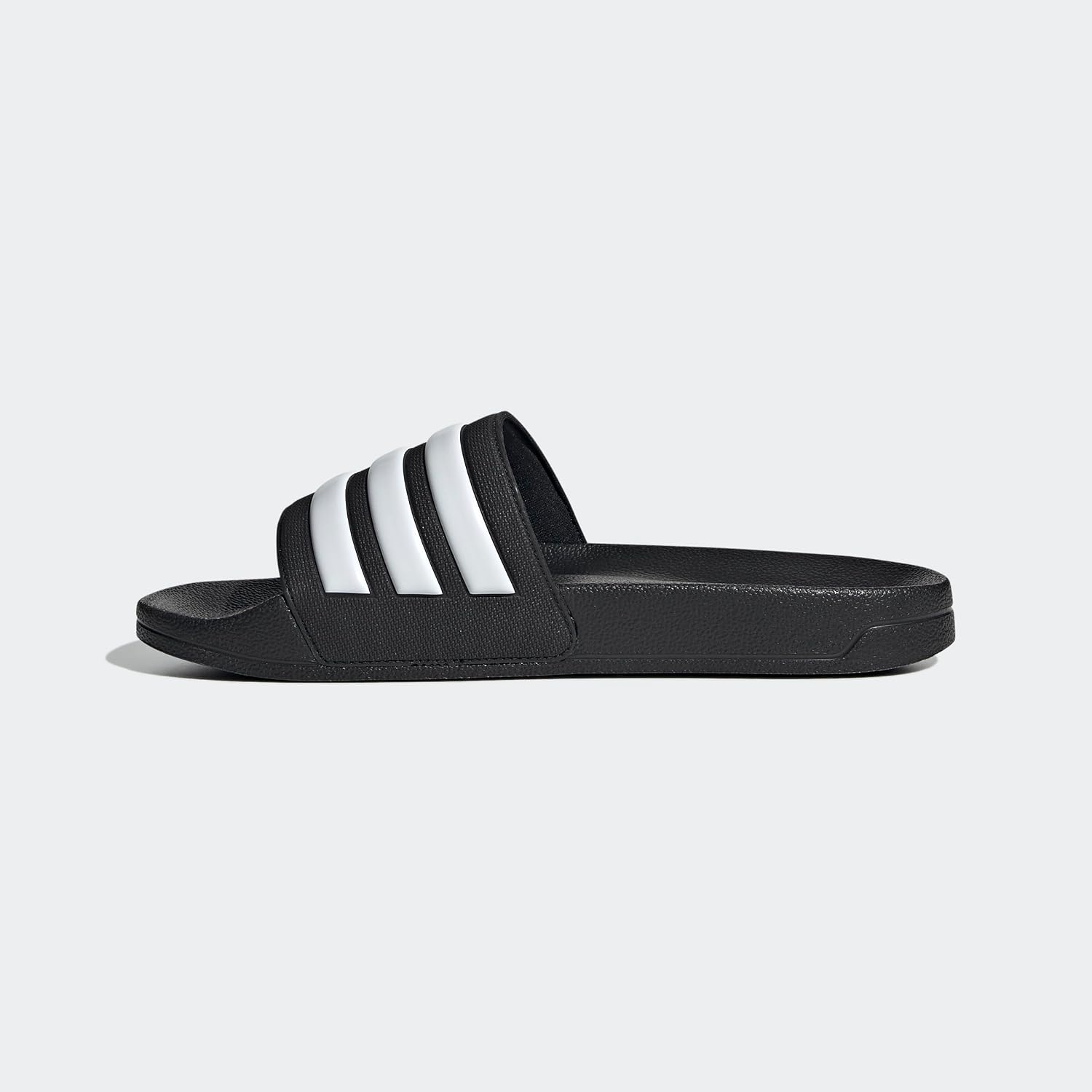 Useful for showing the slide’s height, cushioning look, and overall proportions.